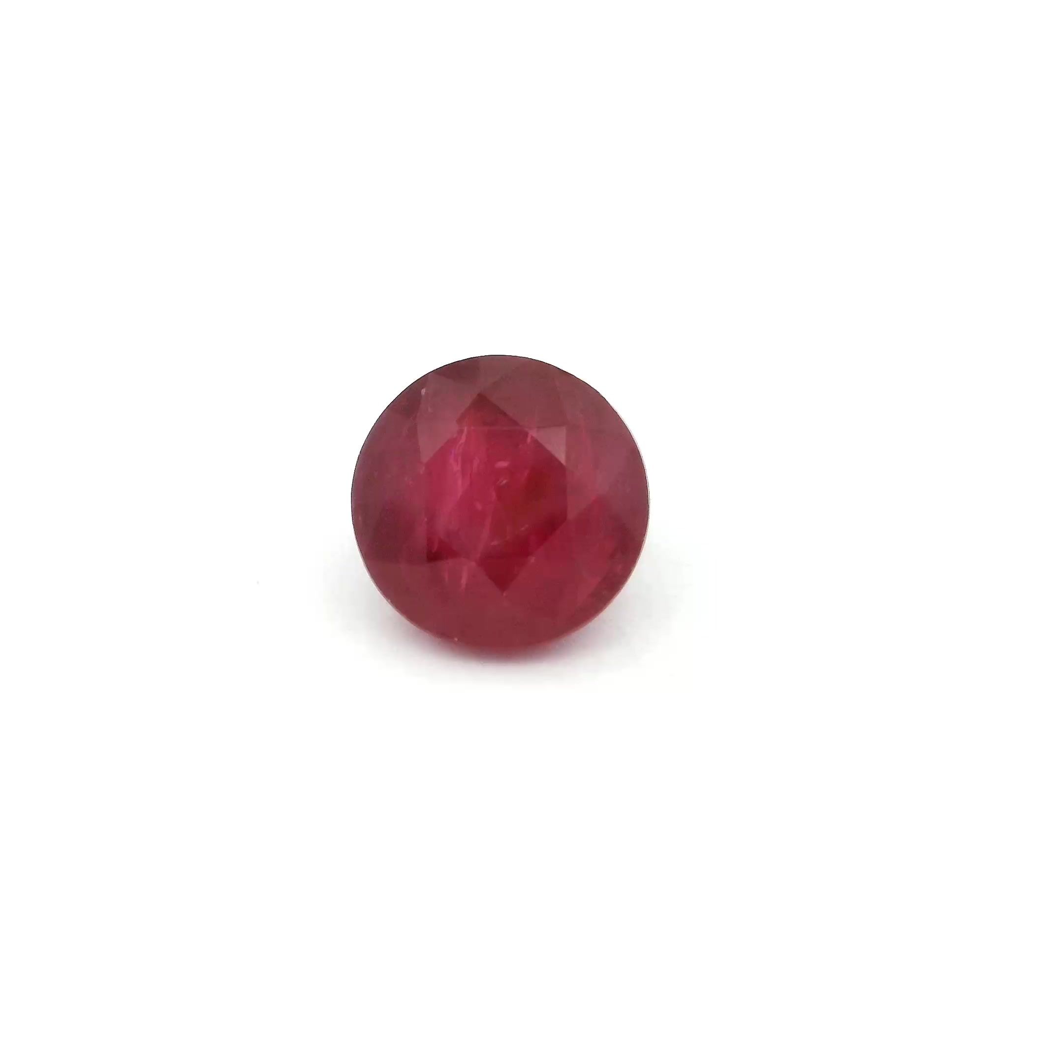 2.16 ct Round Red Natural Ruby