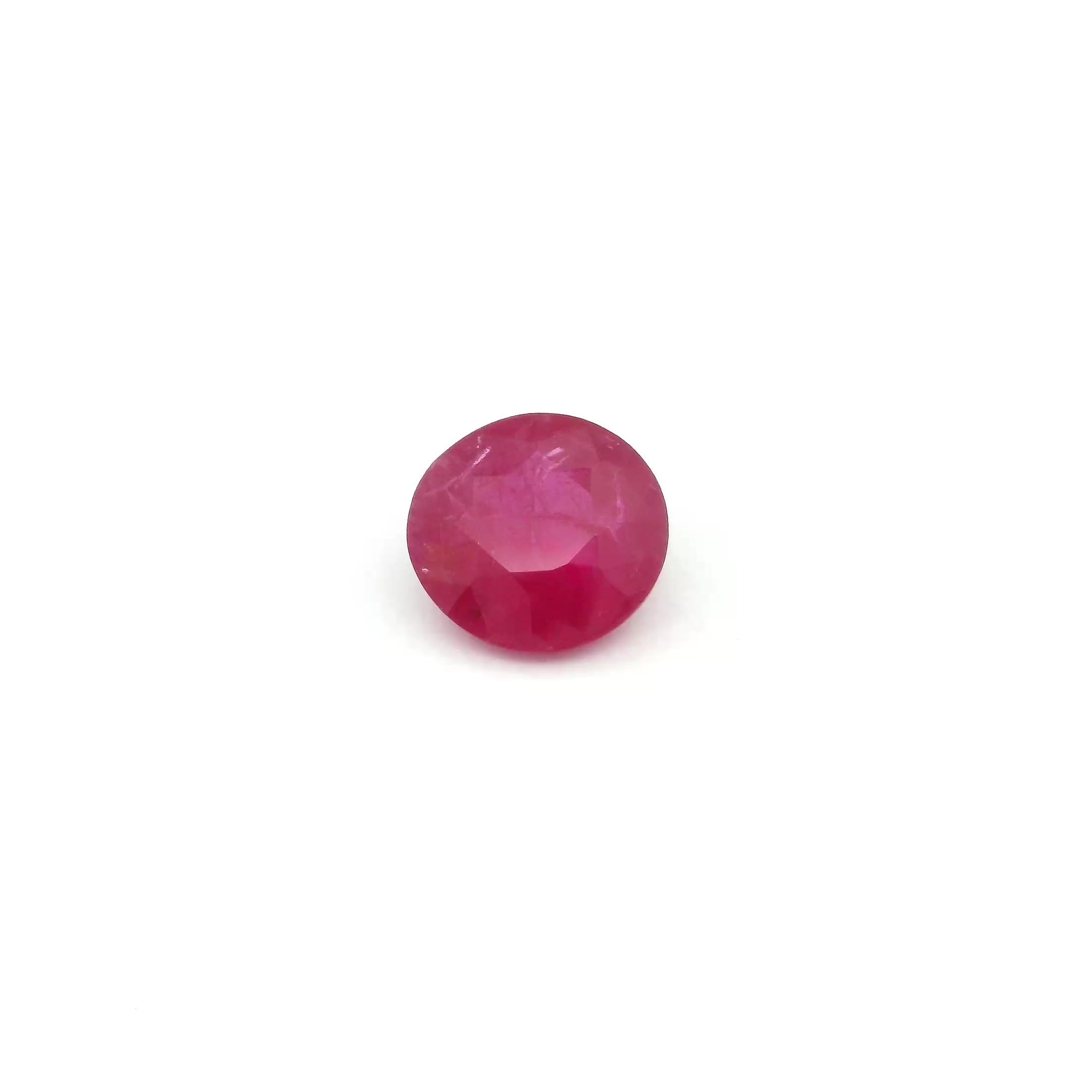 0.98 ct Round Red Natural Ruby