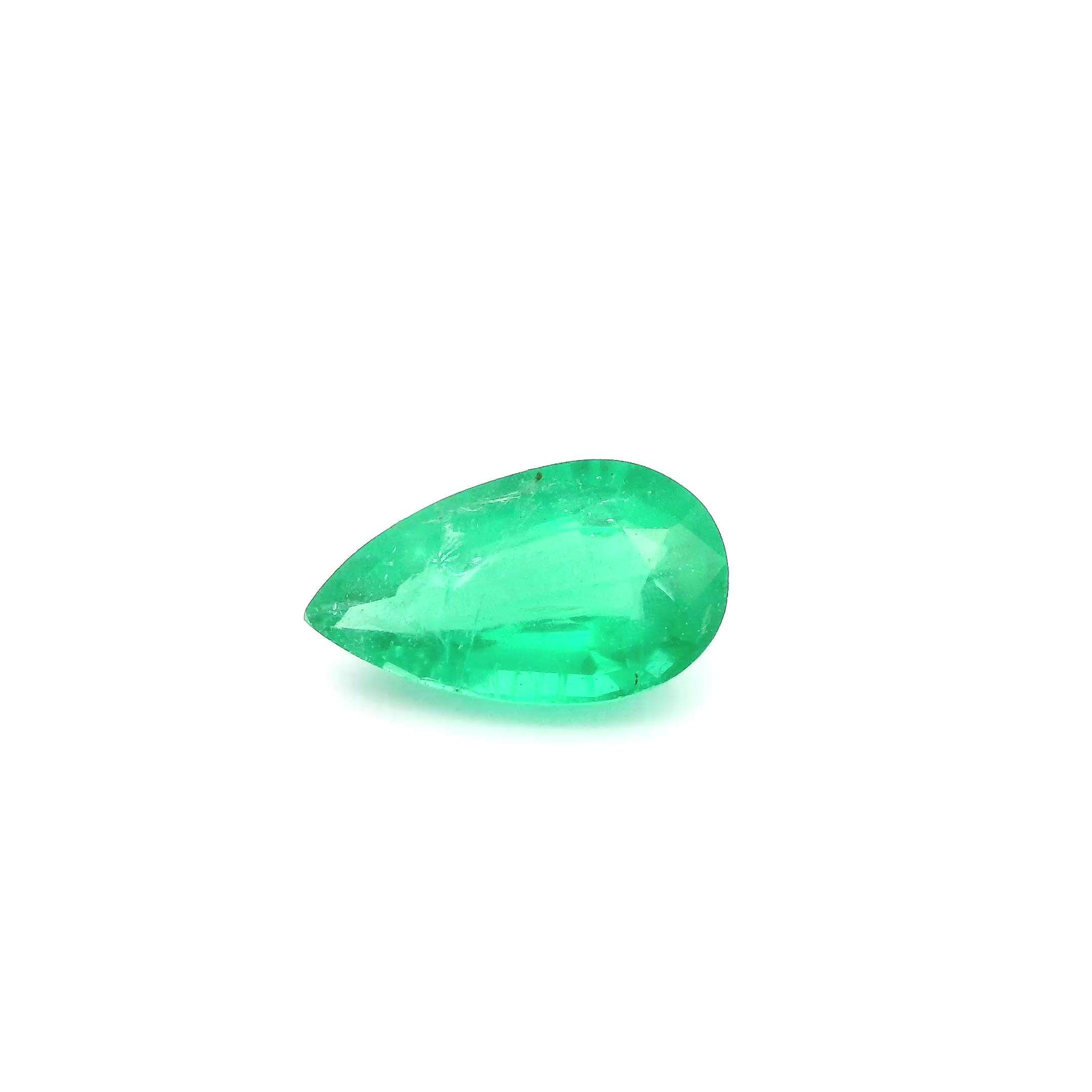 1.21 ct Pear Green Natural Emerald