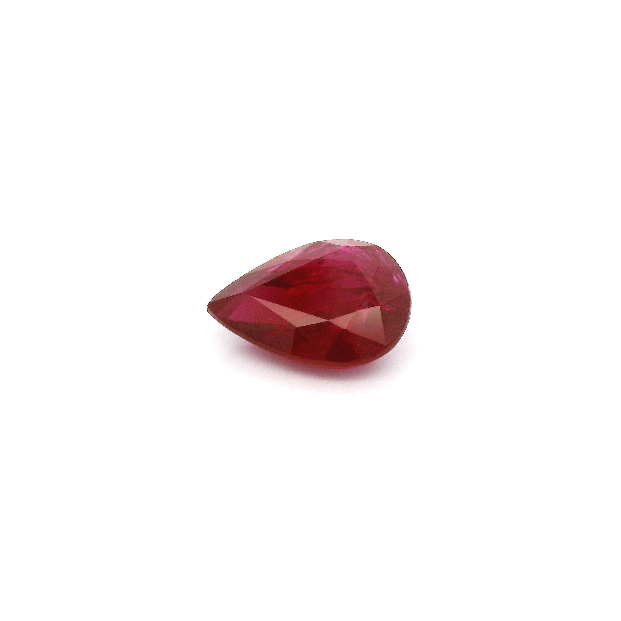 1.29 ct Pear Red Natural Ruby
