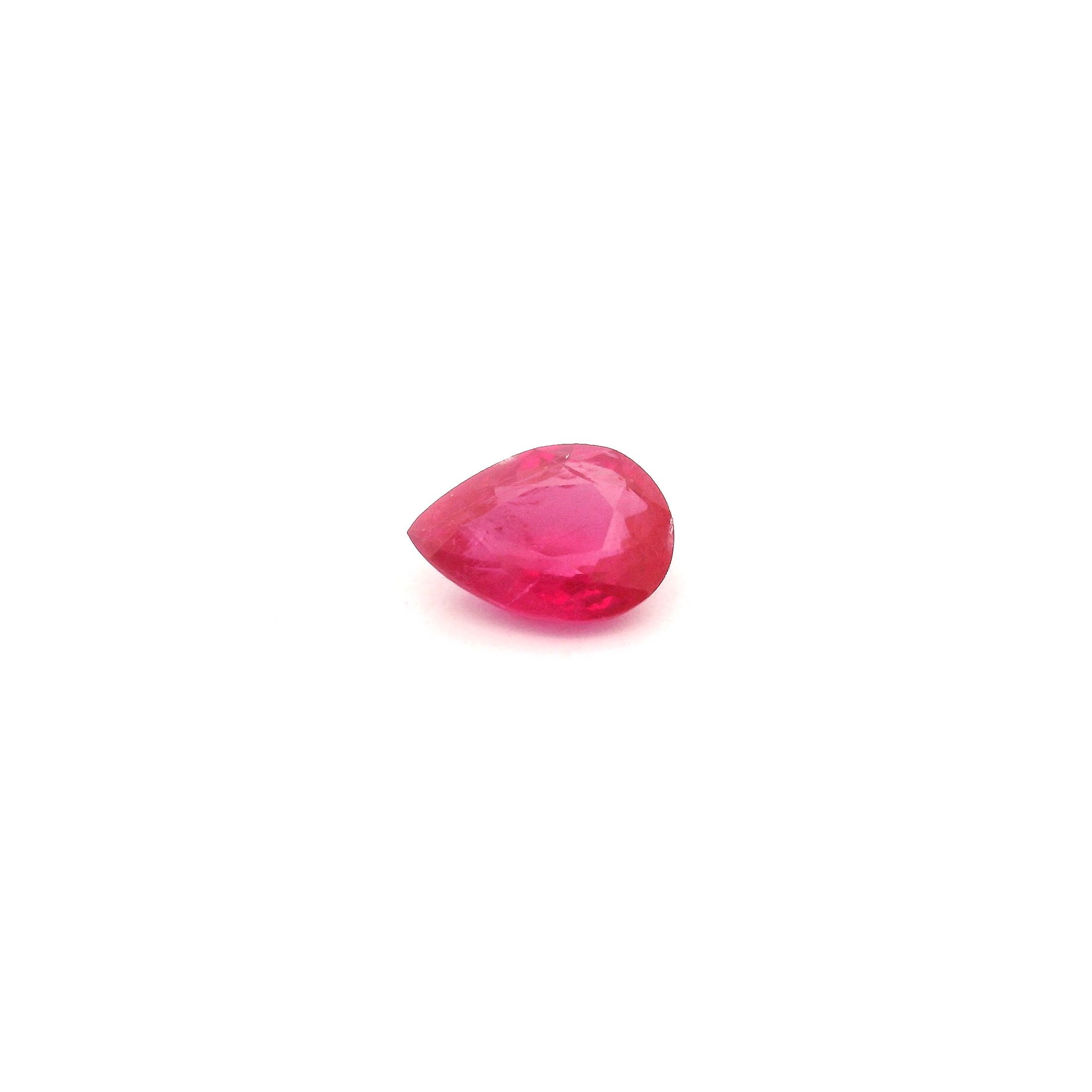 0.60 ct Pear Red Natural Ruby