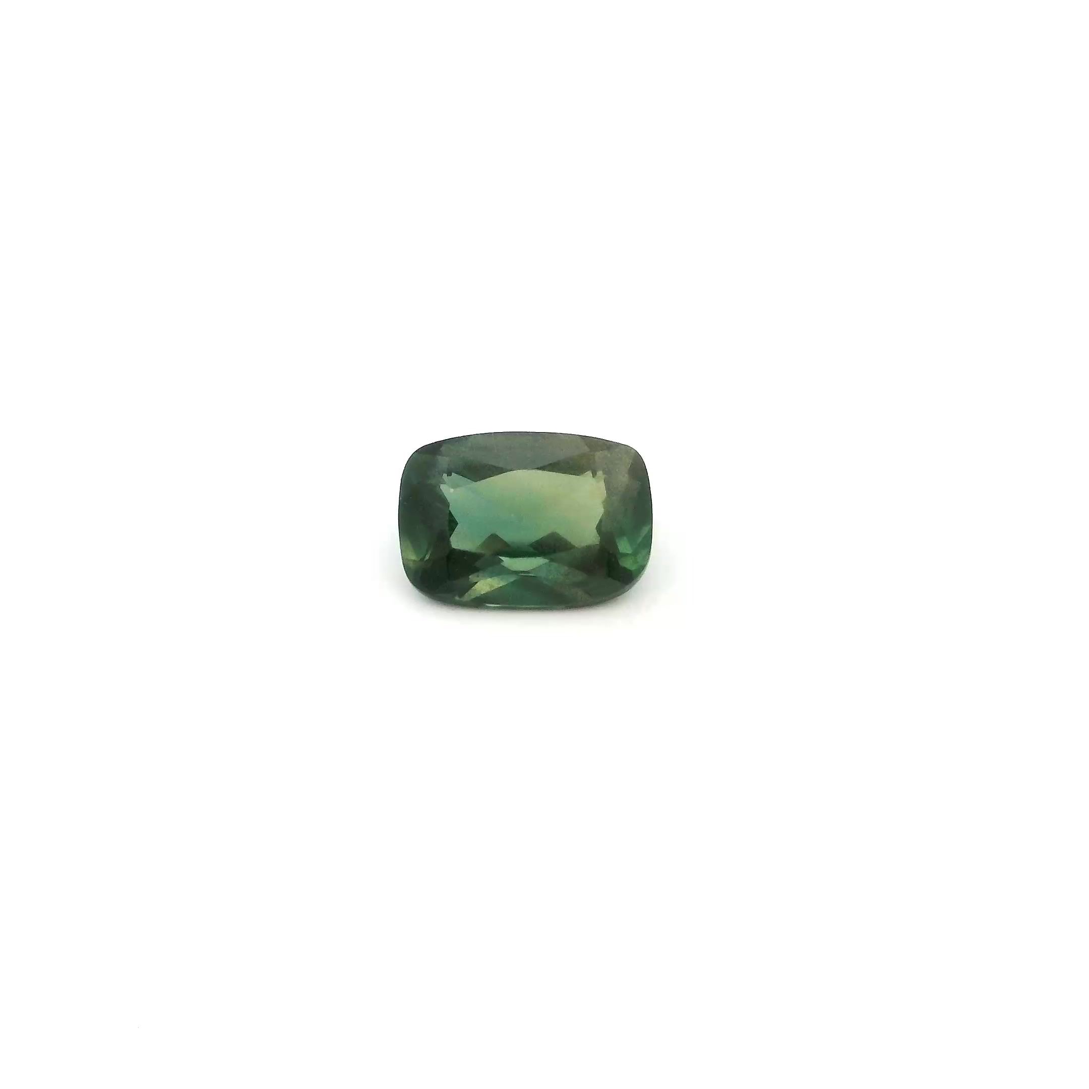 0.68 ct Cushion Green Natural Sapphire