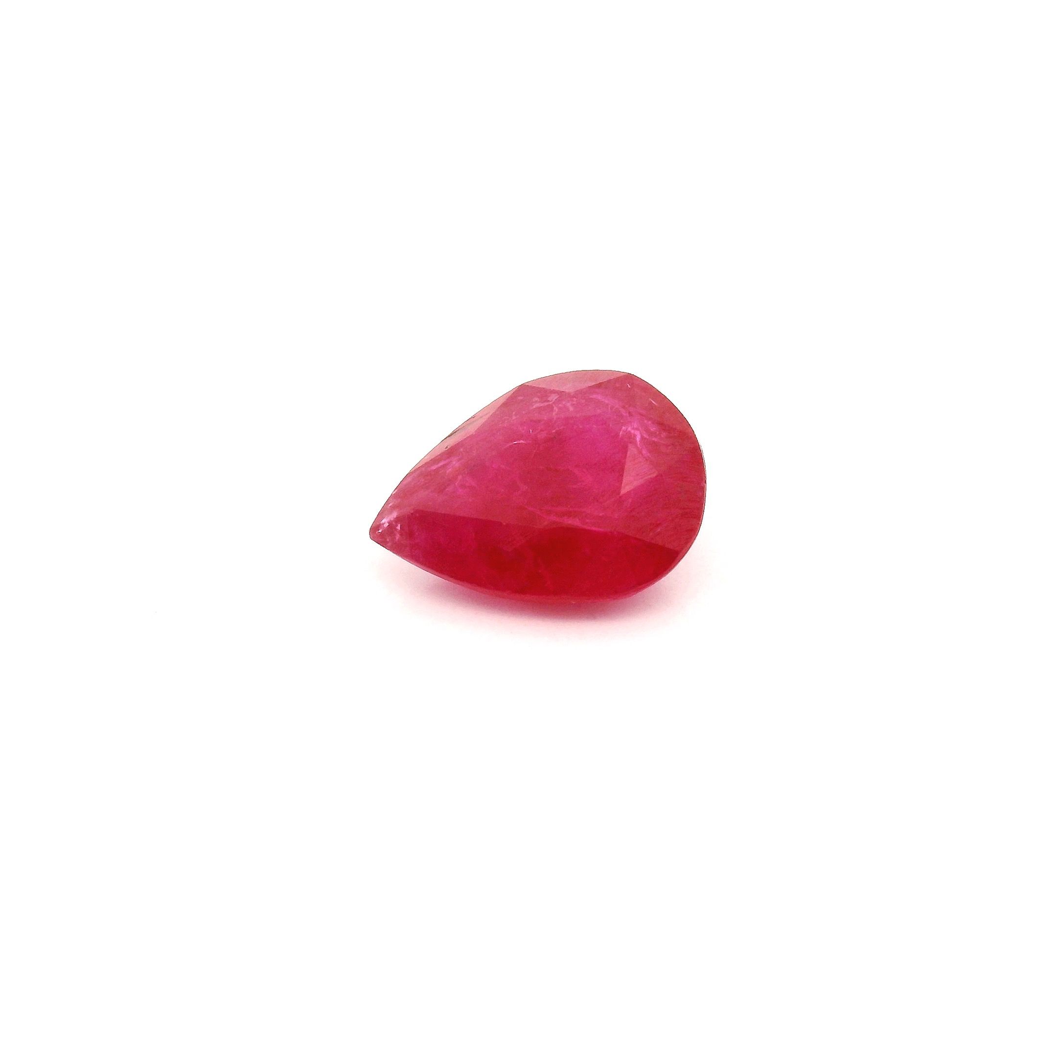 1.34 ct Pear Red Natural Ruby