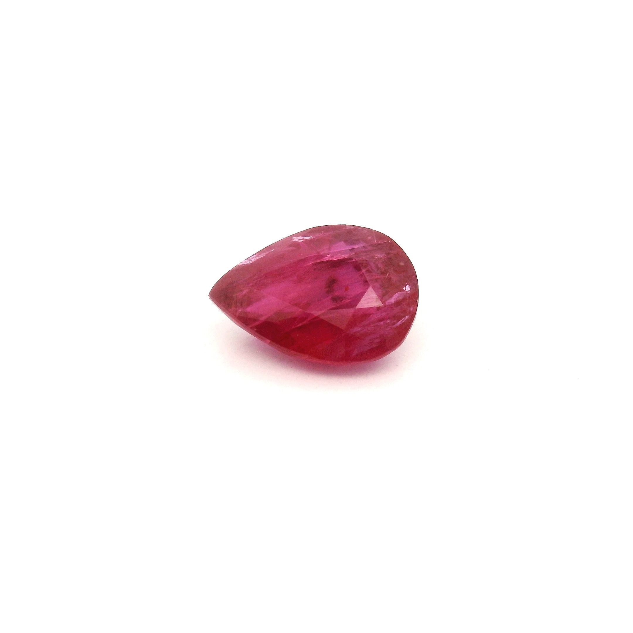 1.39 ct Pear Red Natural Ruby
