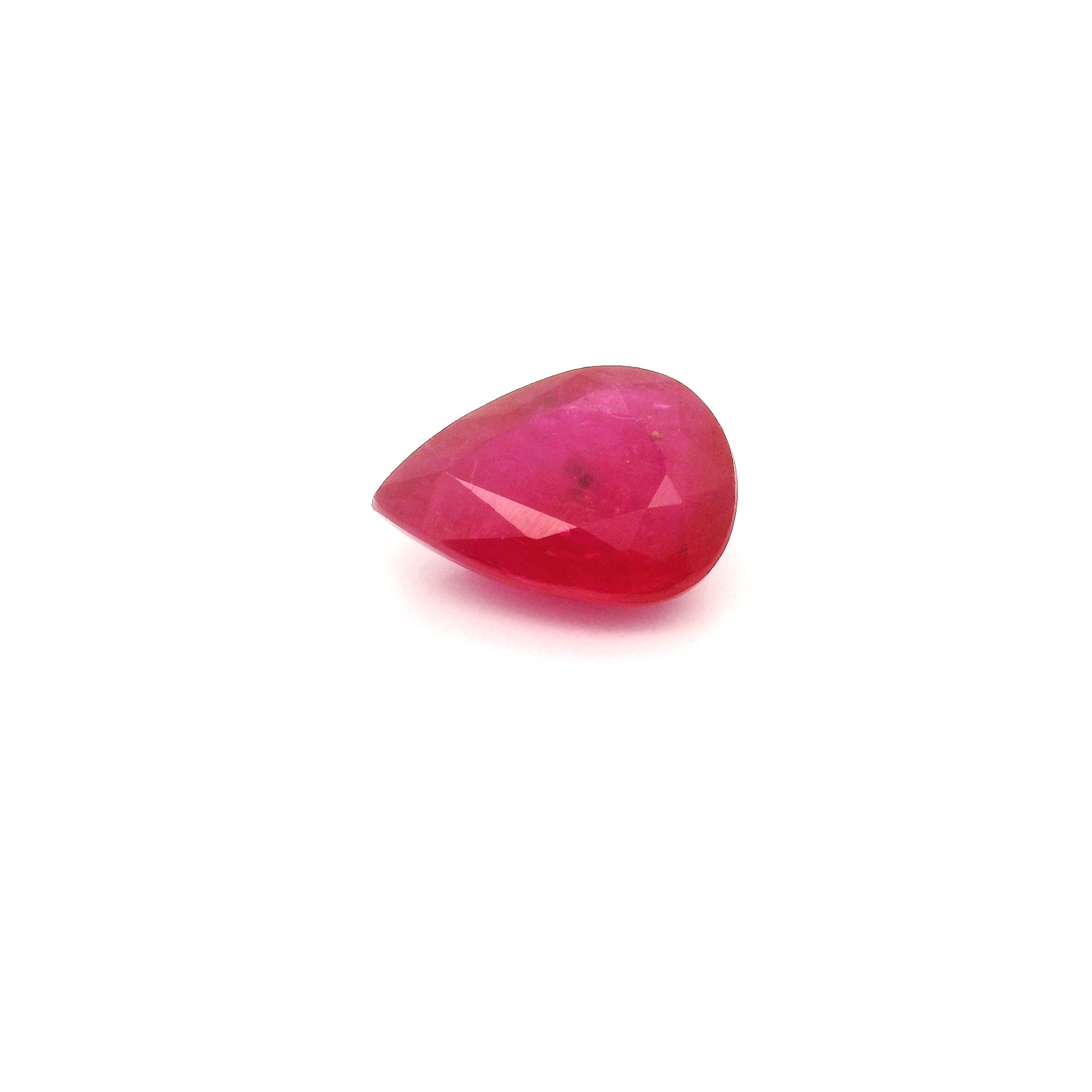 1.58 ct Pear Red Natural Ruby