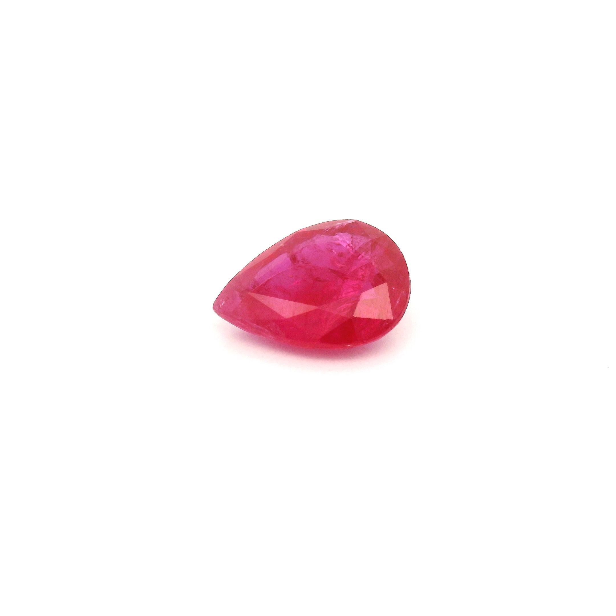 1.18 ct Pear Red Natural Ruby