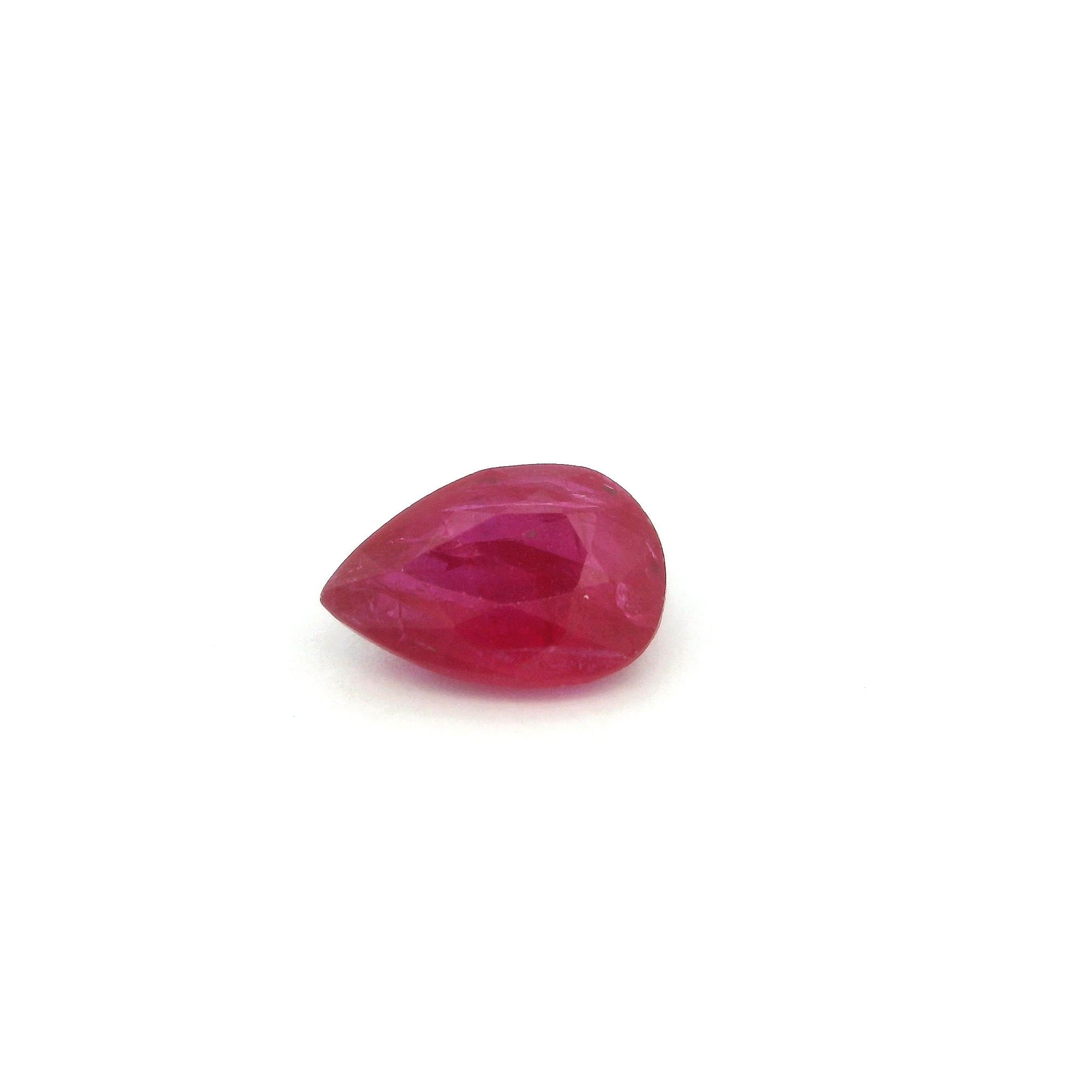 1.29 ct Pear Red Natural Ruby