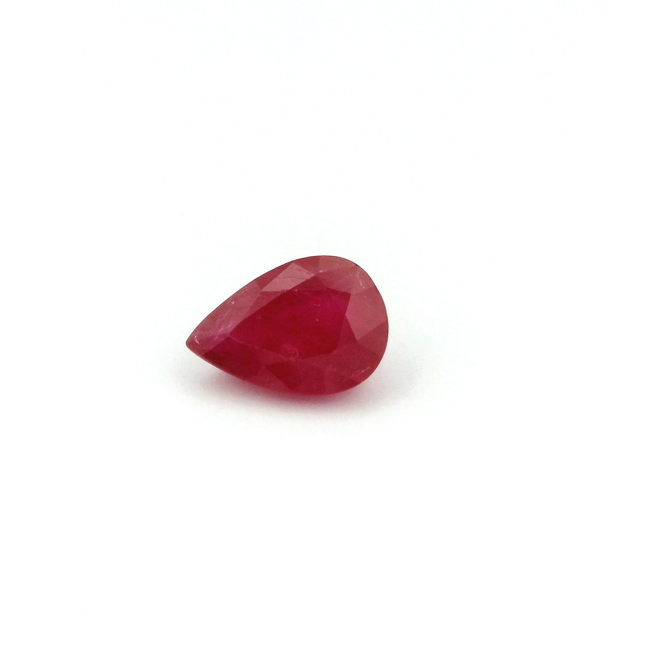1.27 ct Pear Red Natural Ruby