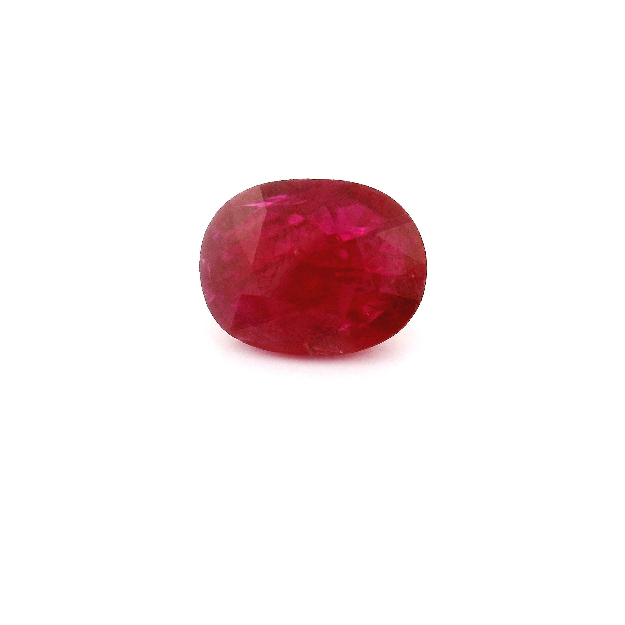 2.06 ct Oval Red Natural Ruby