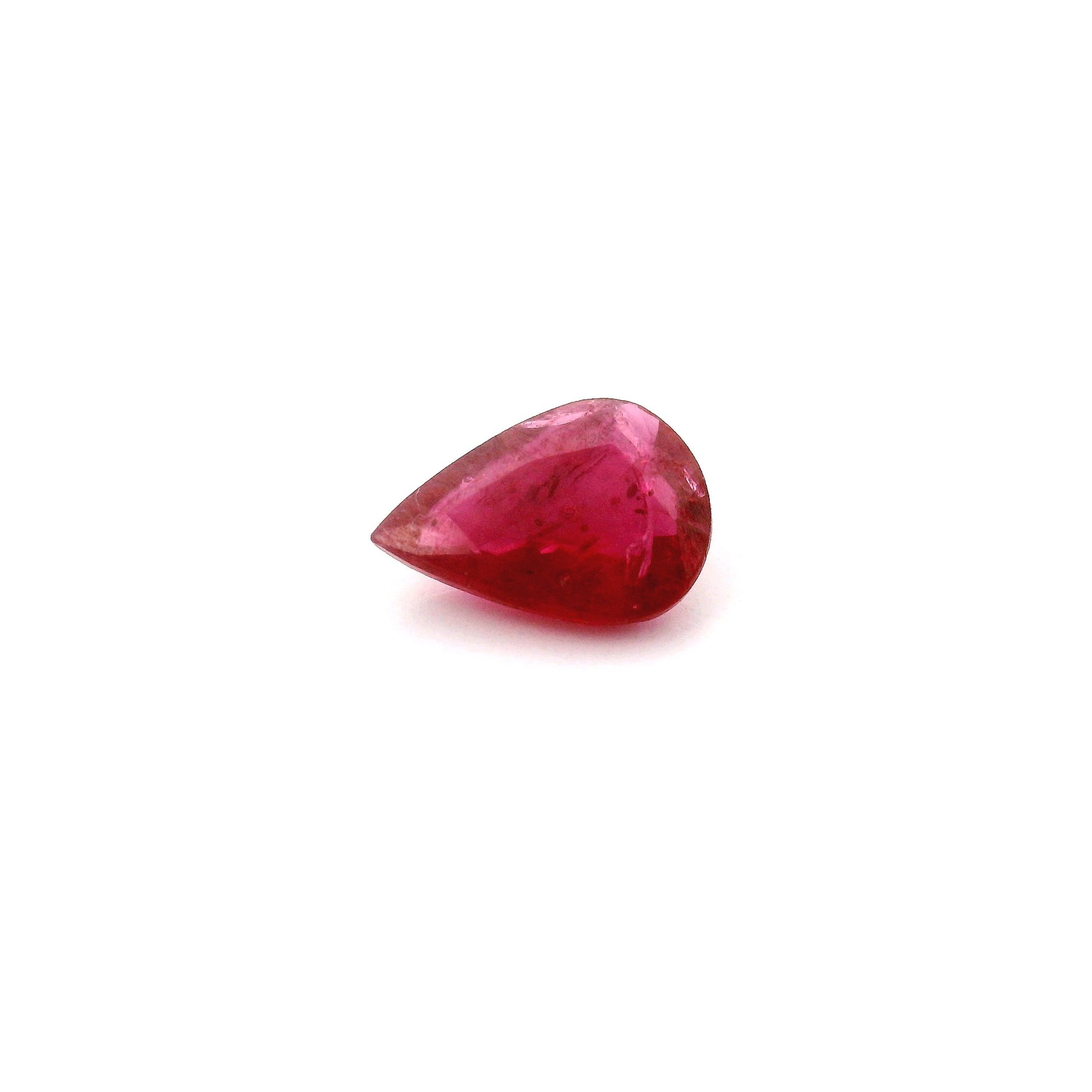 0.97 ct Pear Red Natural Ruby