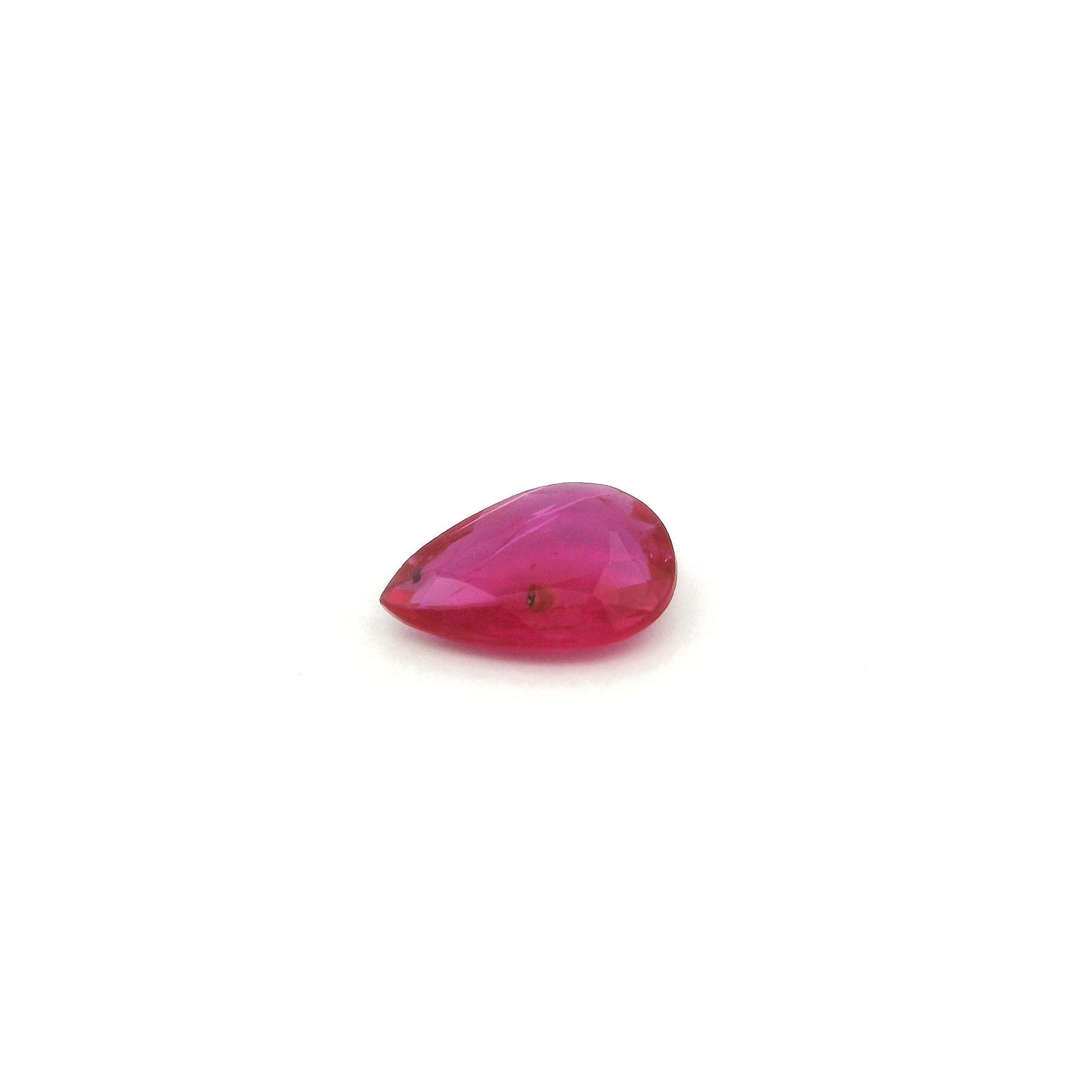 0.66 ct Pear Red Natural Ruby