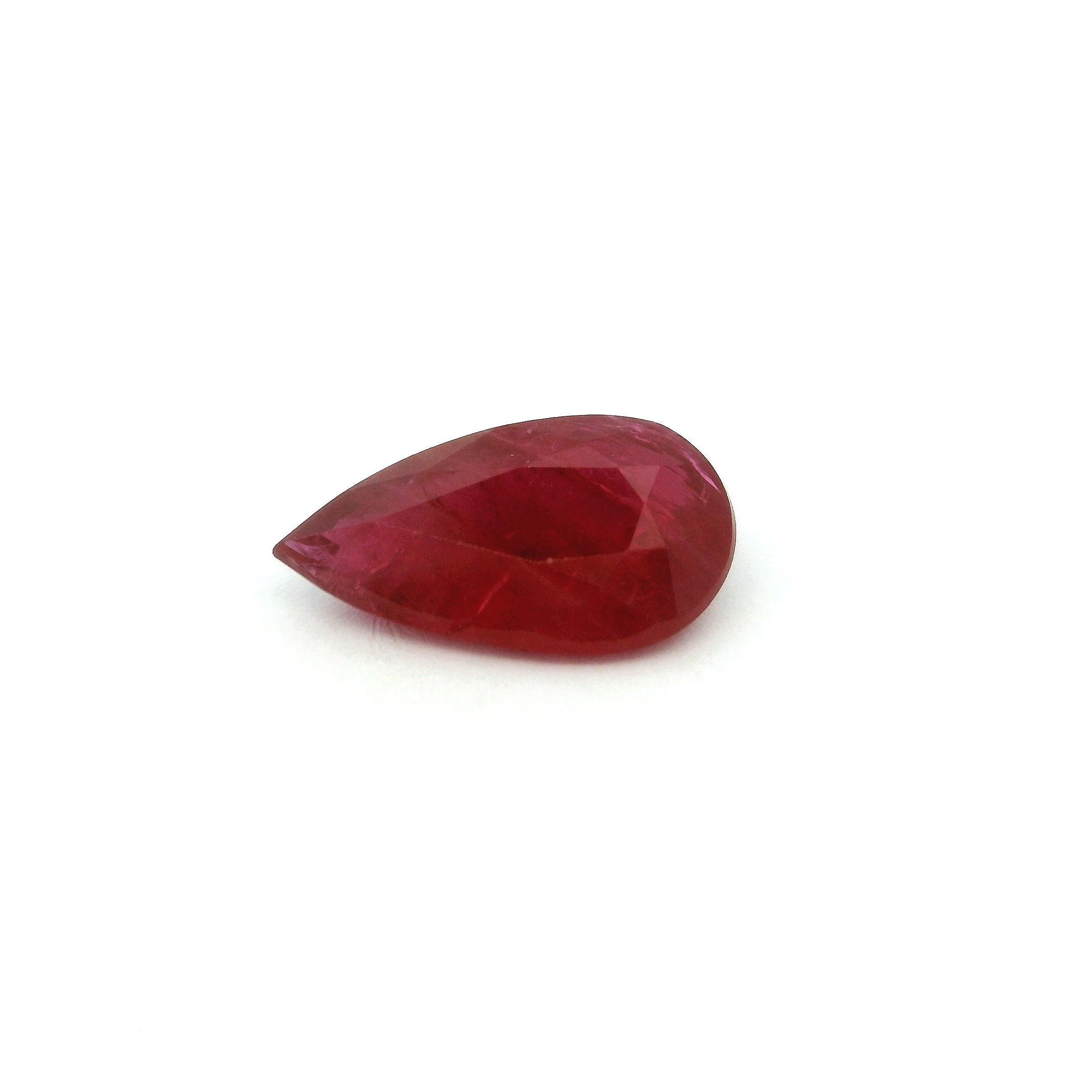 2.00 ct Pear Red Natural Ruby