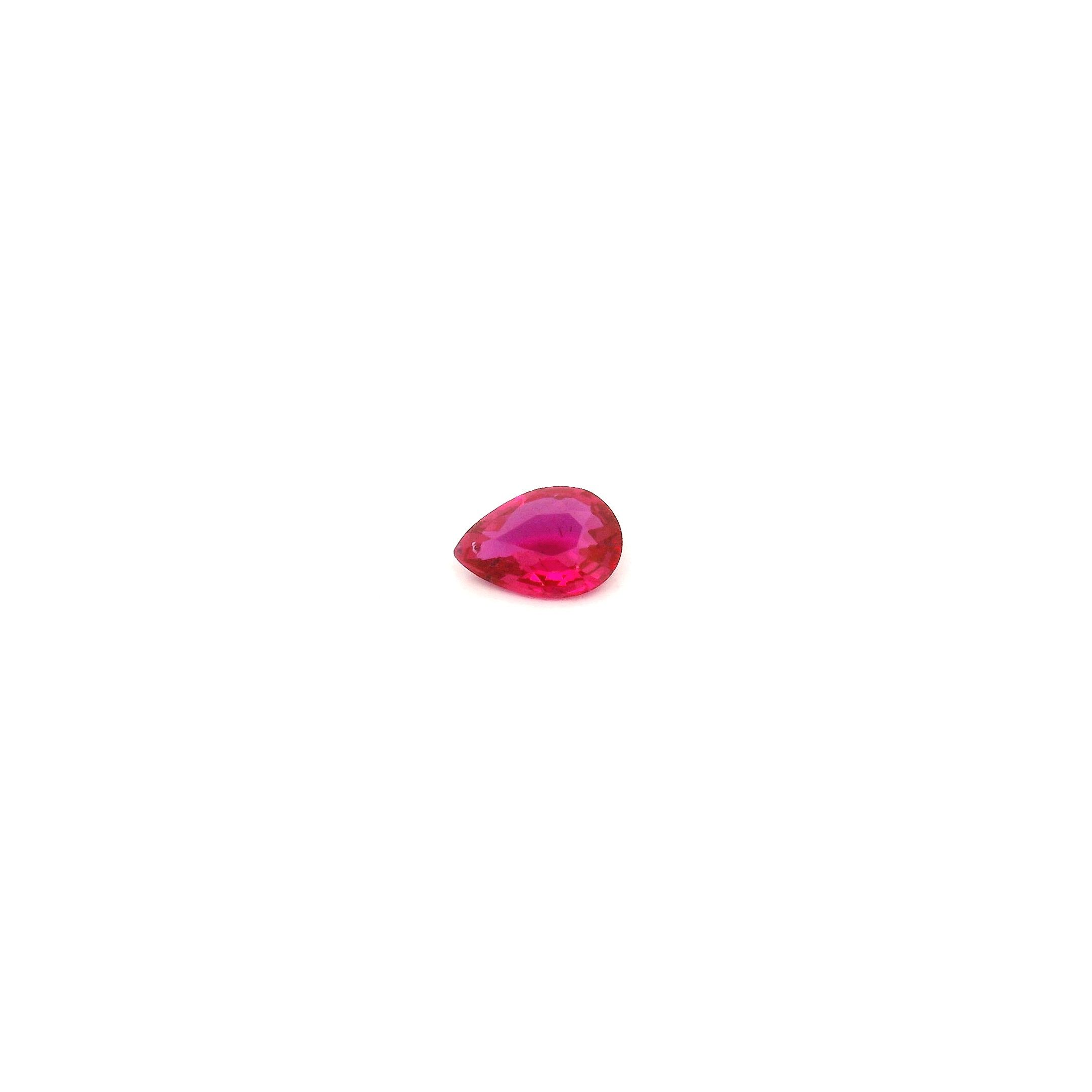 0.18 ct Pear Red Natural Ruby