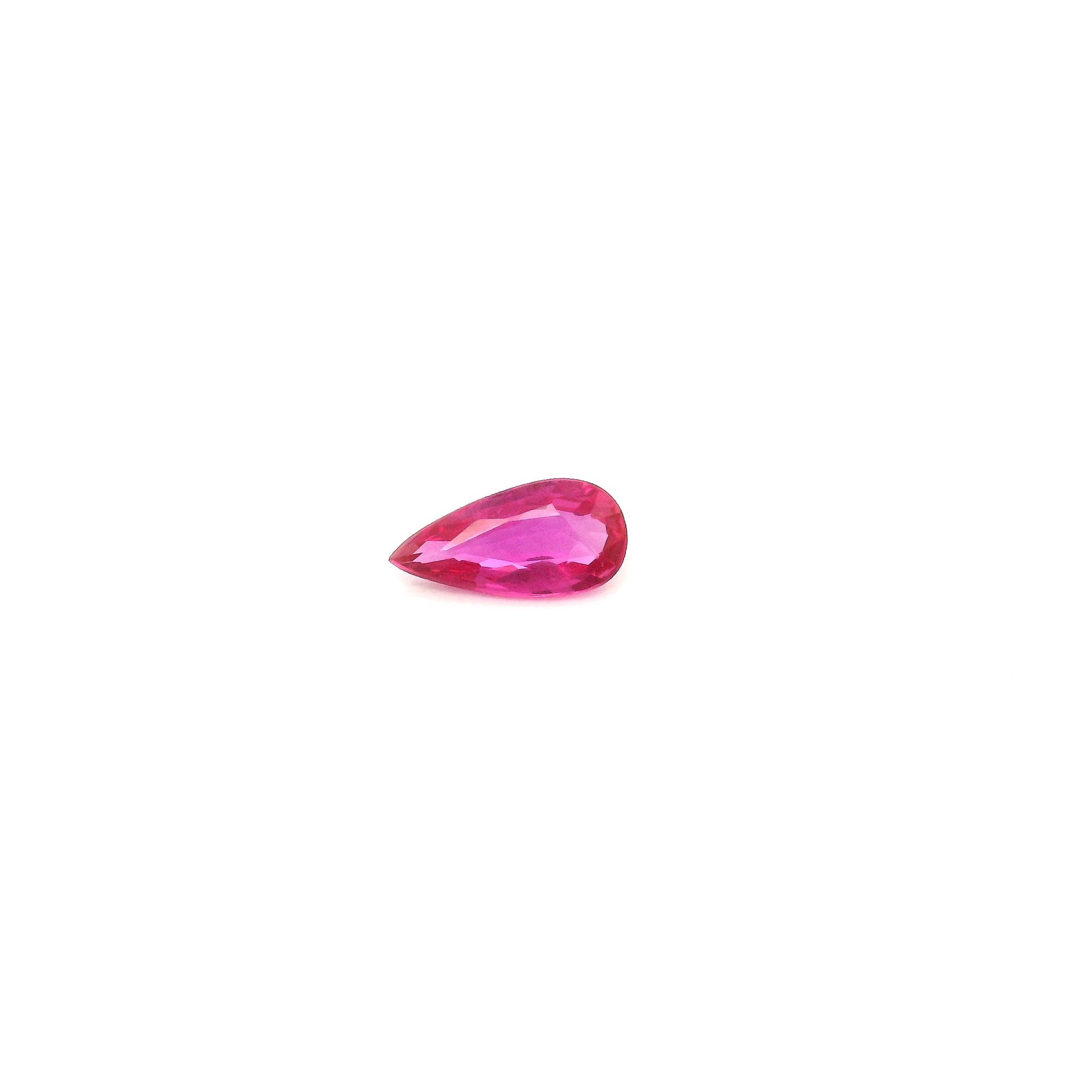 0.25 ct Pear Red Natural Ruby