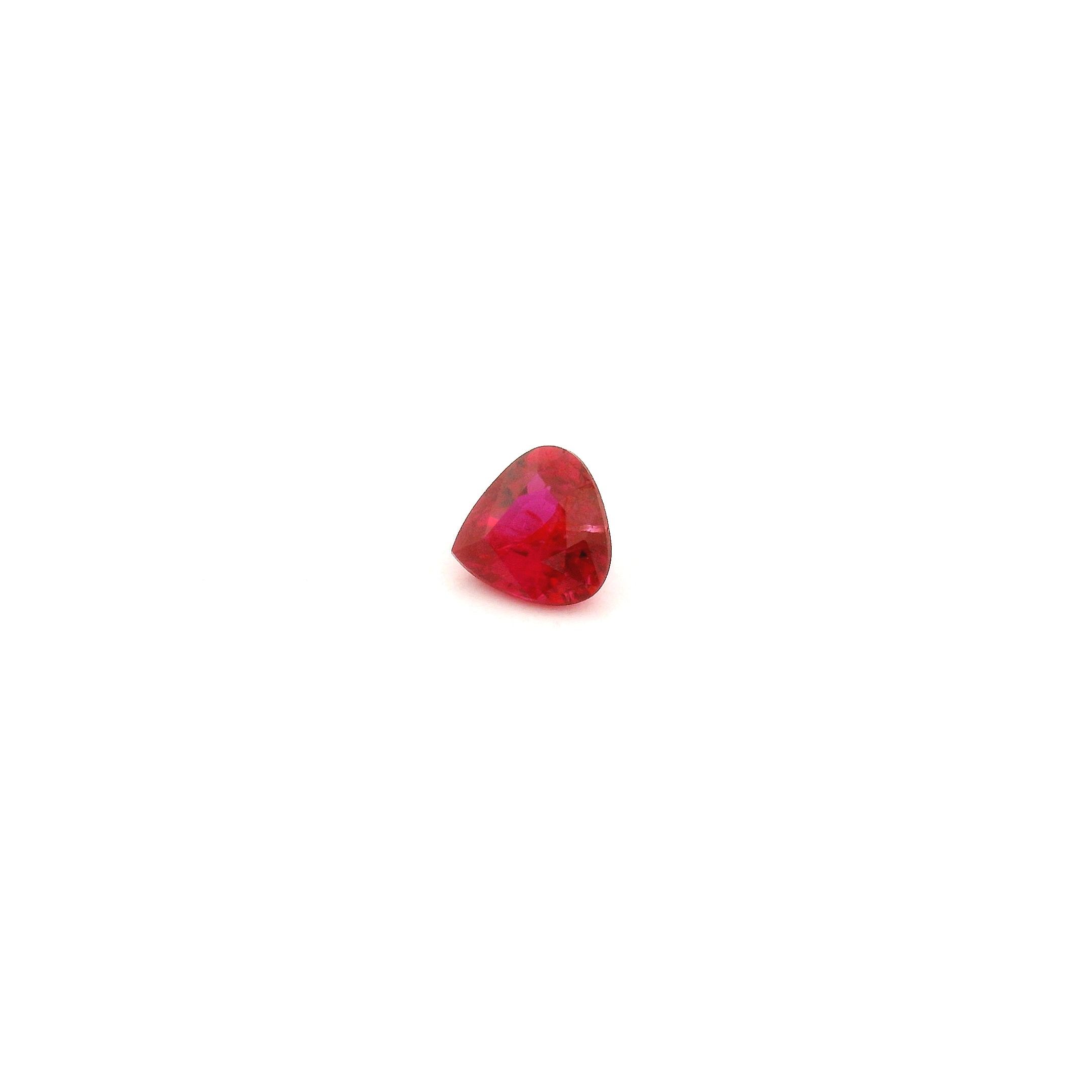 0.31 ct Pear Red Natural Ruby