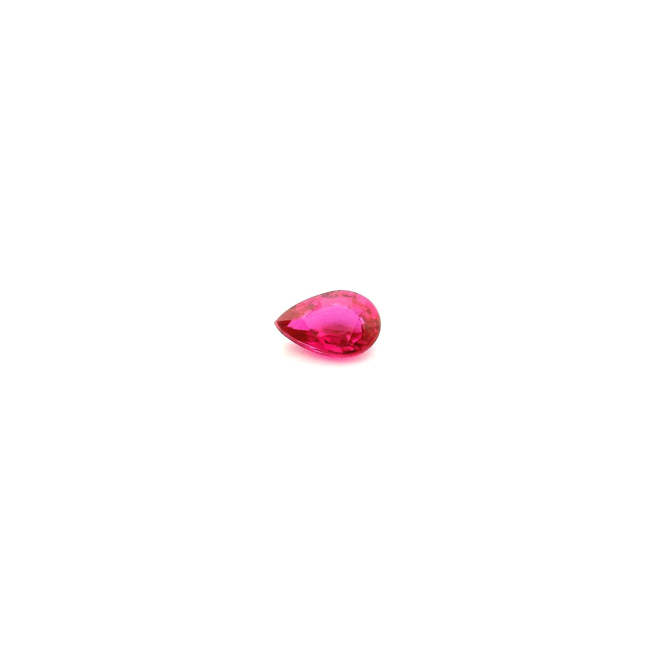 0.23 ct Pear Red Natural Ruby