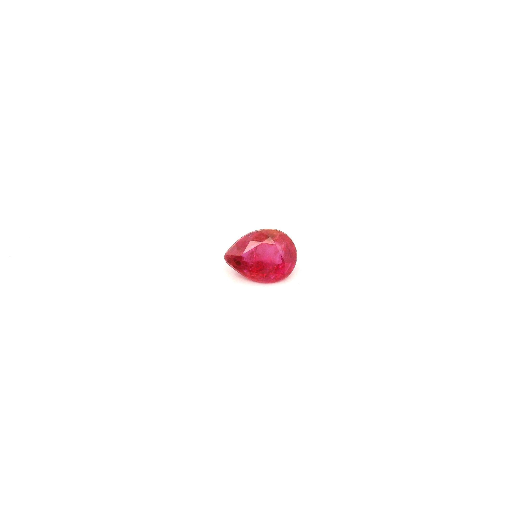 0.17 ct Pear Red Natural Ruby