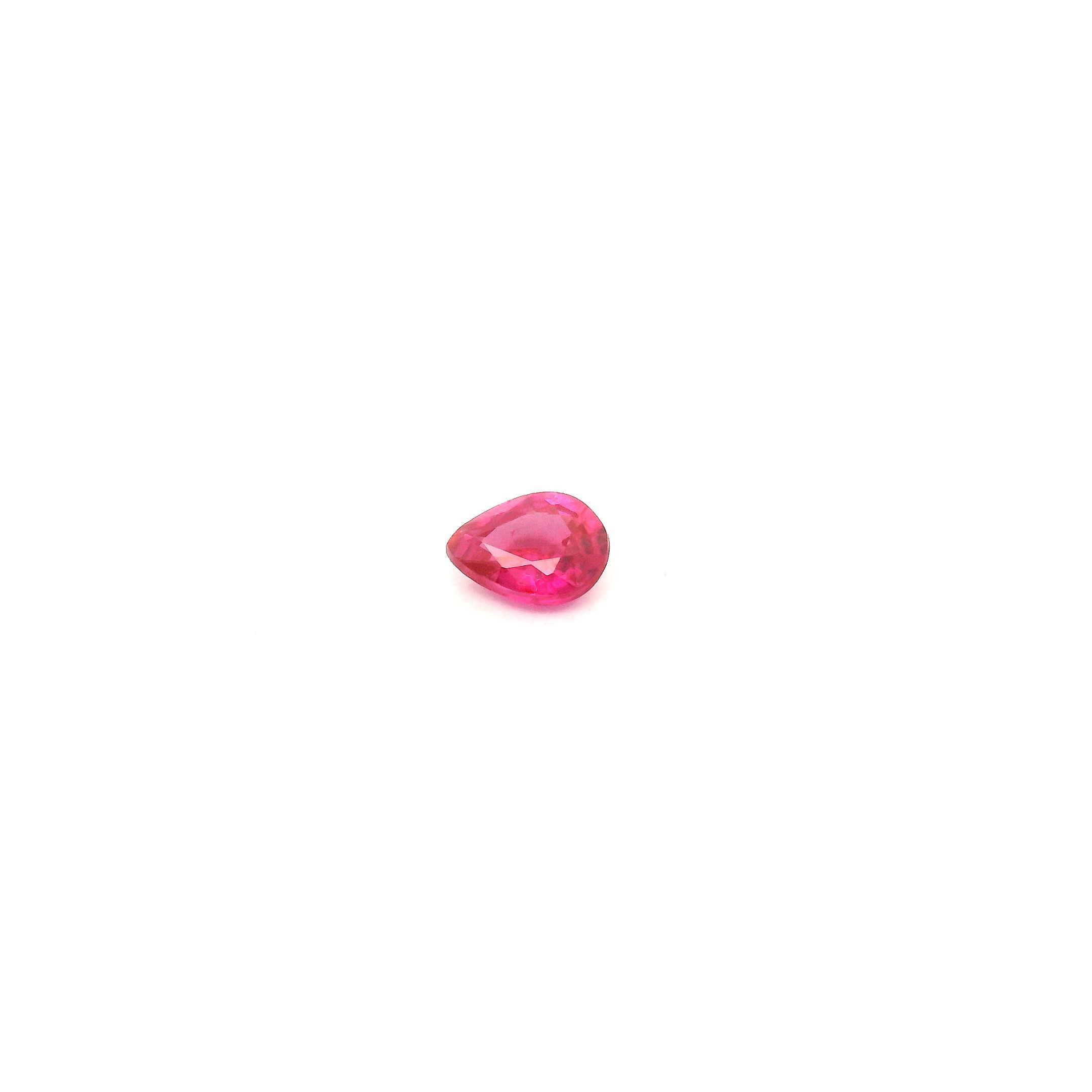 0.21 ct Pear Red Natural Ruby