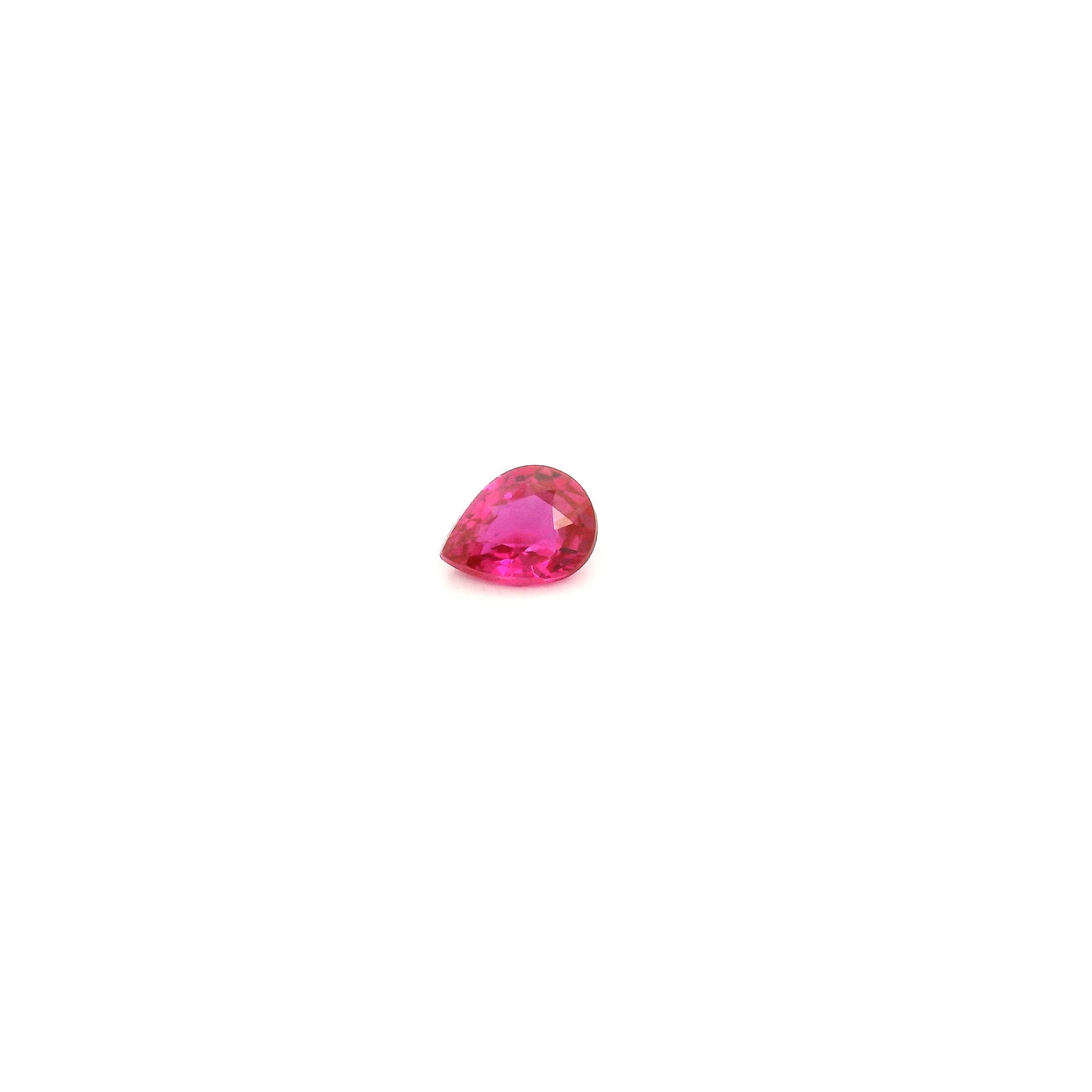 0.21 ct Pear Red Natural Ruby