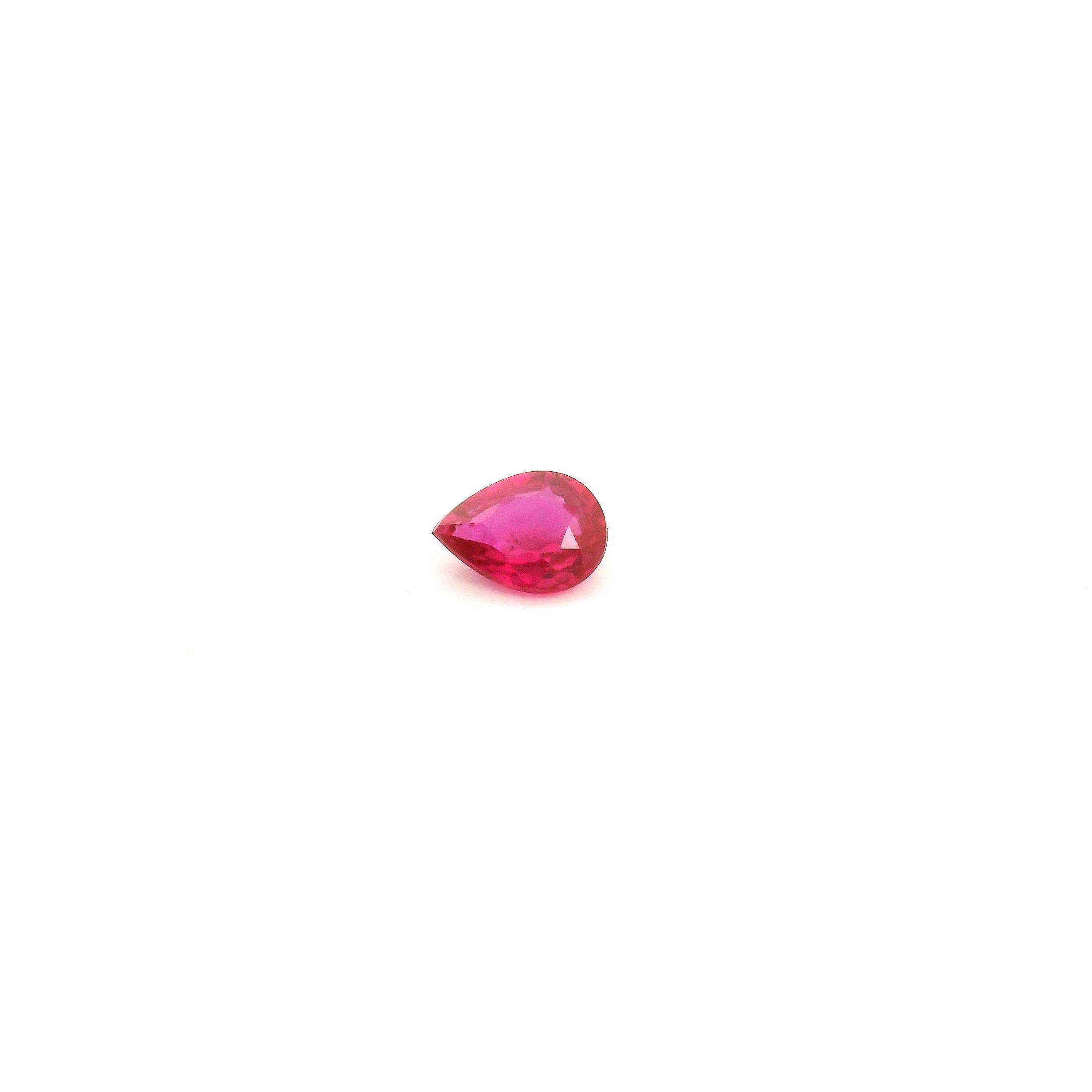 0.23 ct Pear Red Natural Ruby