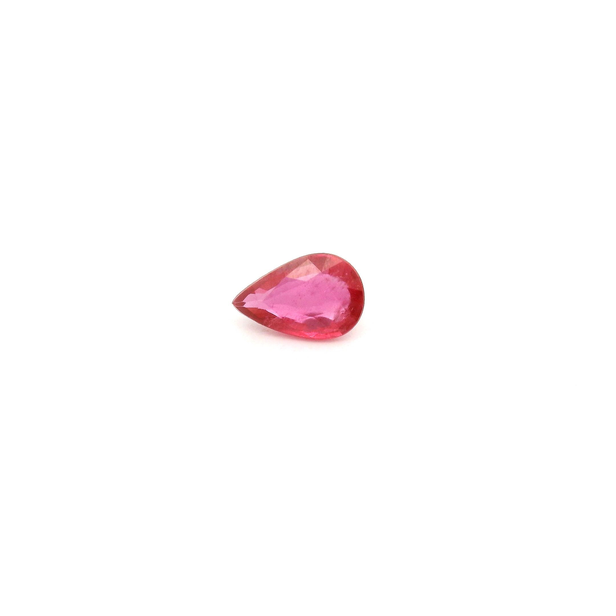 0.27 ct Pear Red Natural Ruby