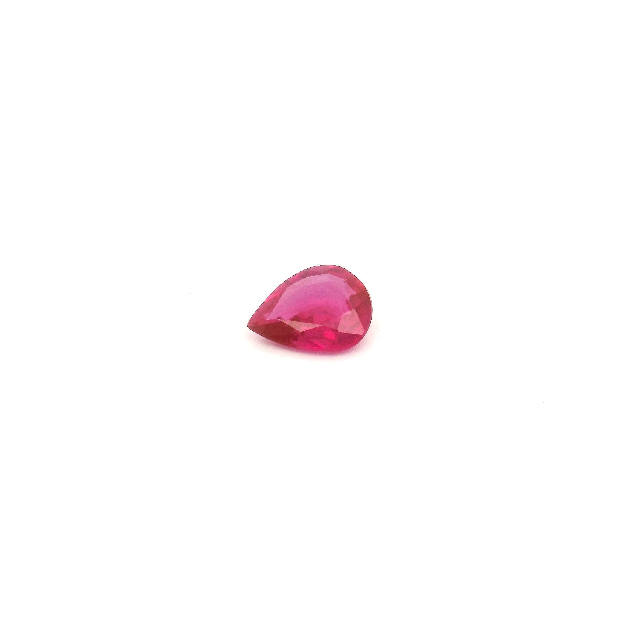 0.28 ct Pear Red Natural Ruby