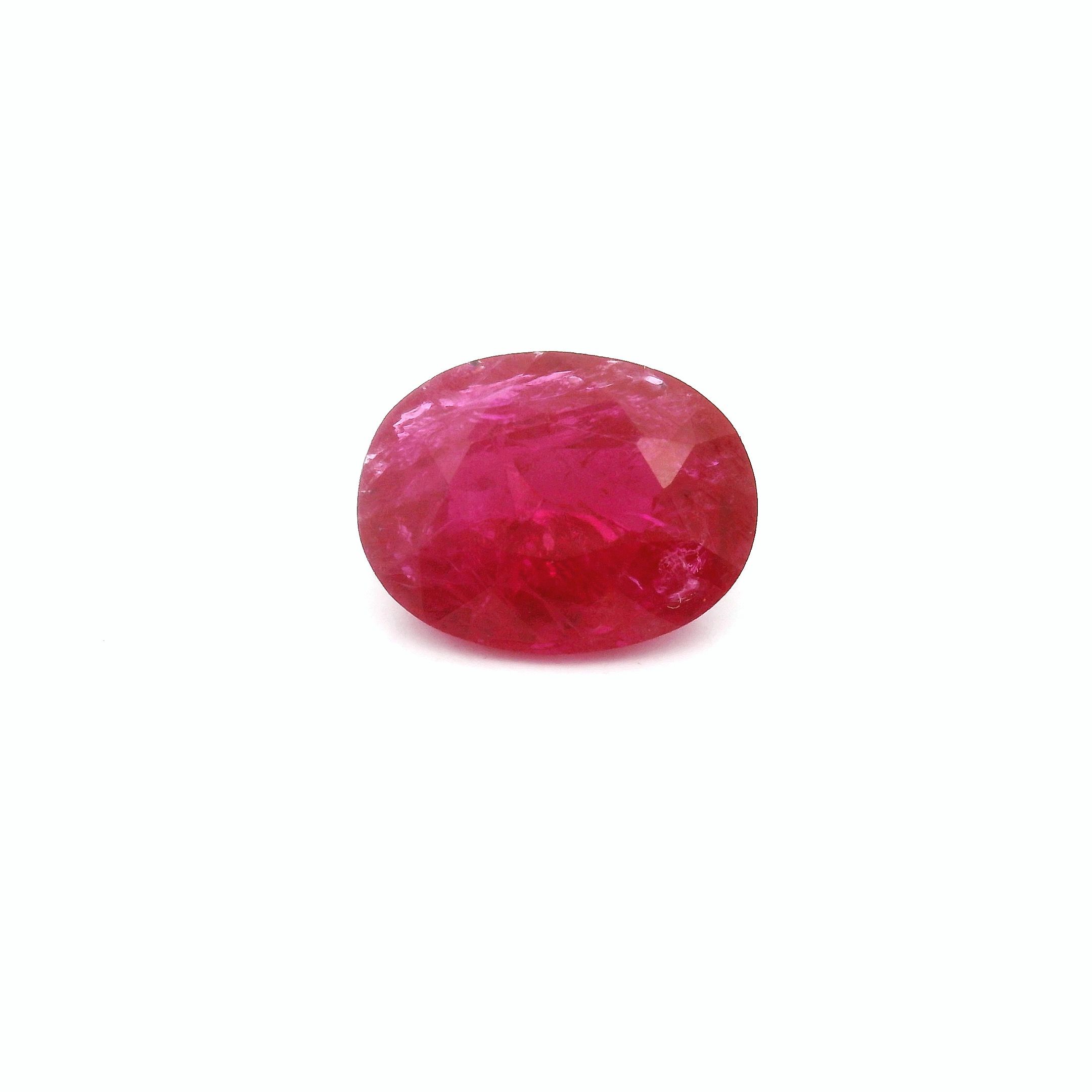 2.35 ct Oval Red Natural Ruby
