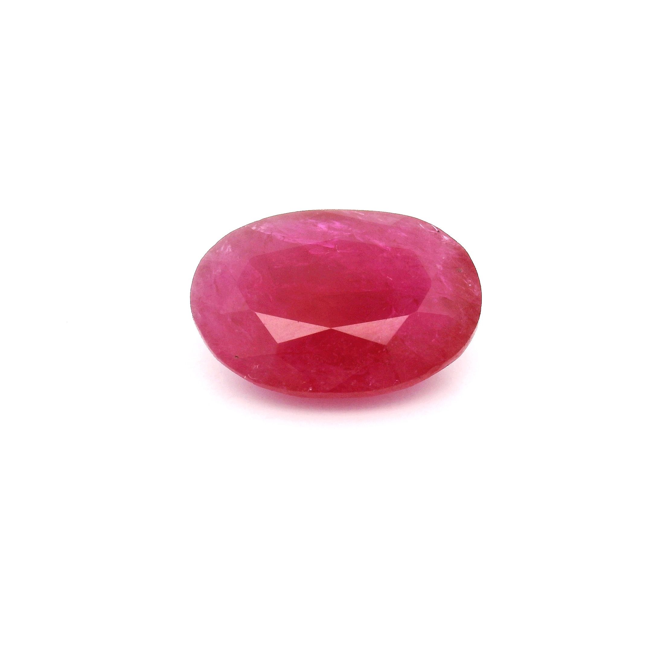 3.44 ct Oval Red Natural Ruby