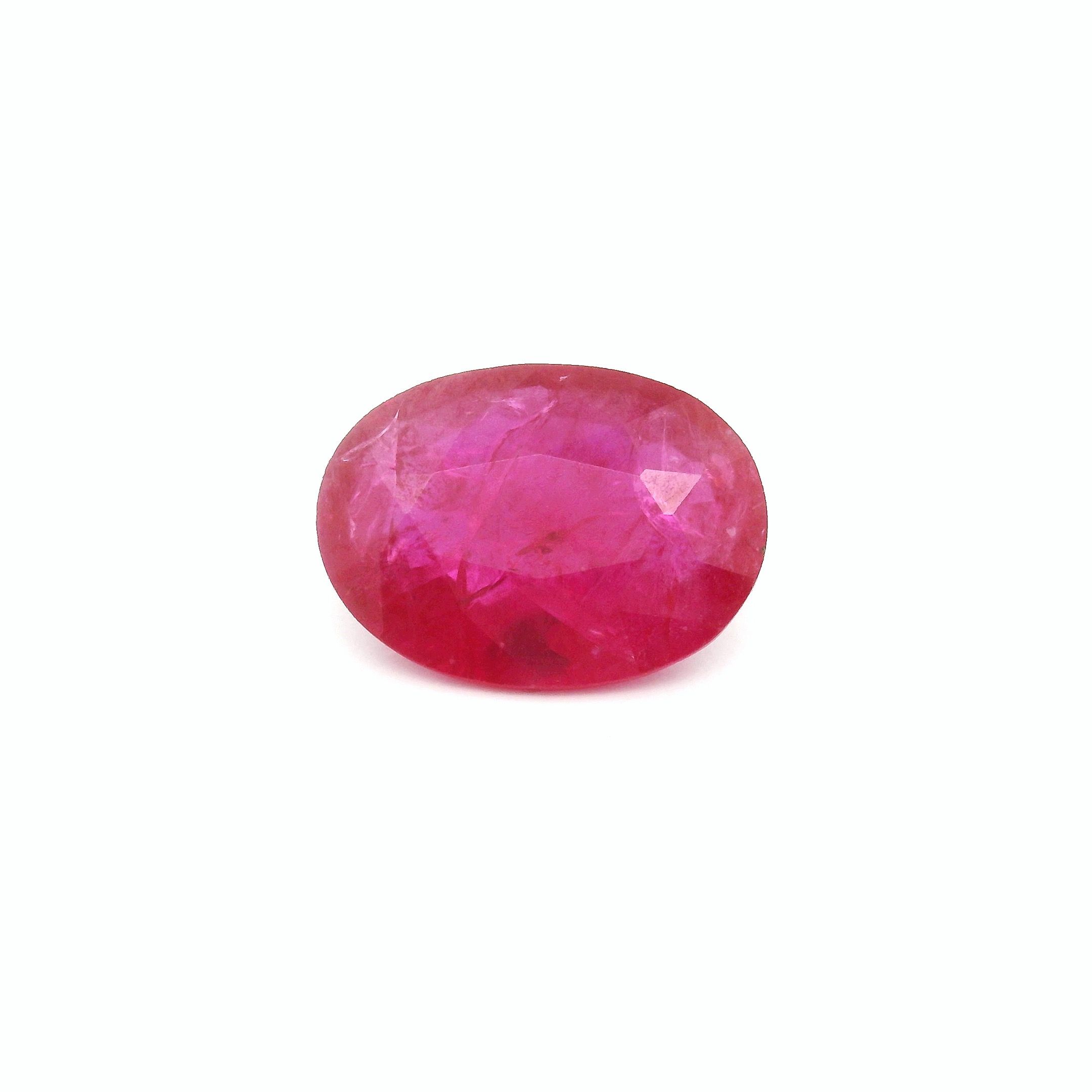 2.46 ct Oval Red Natural Ruby