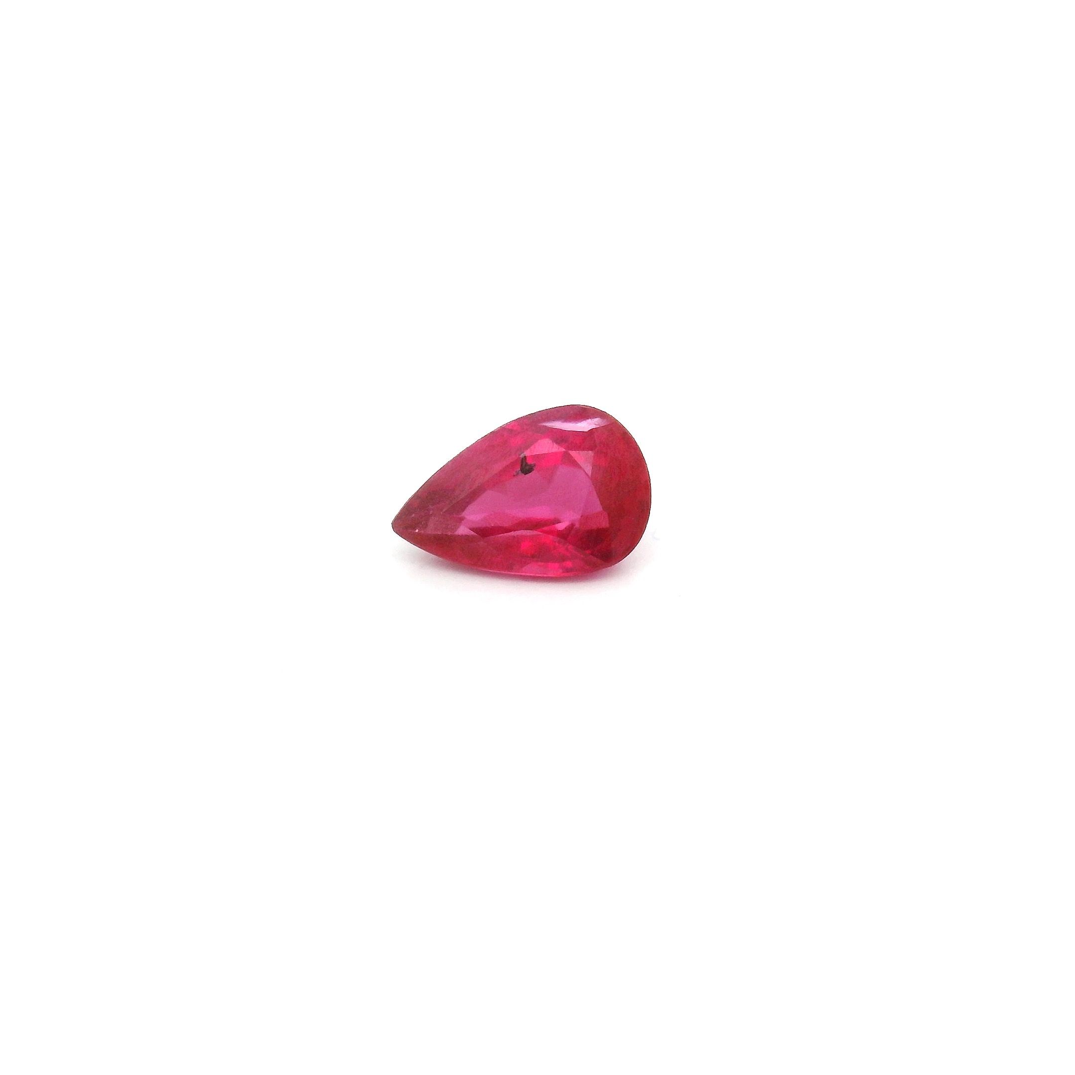 0.49 ct Pear Red Natural Ruby