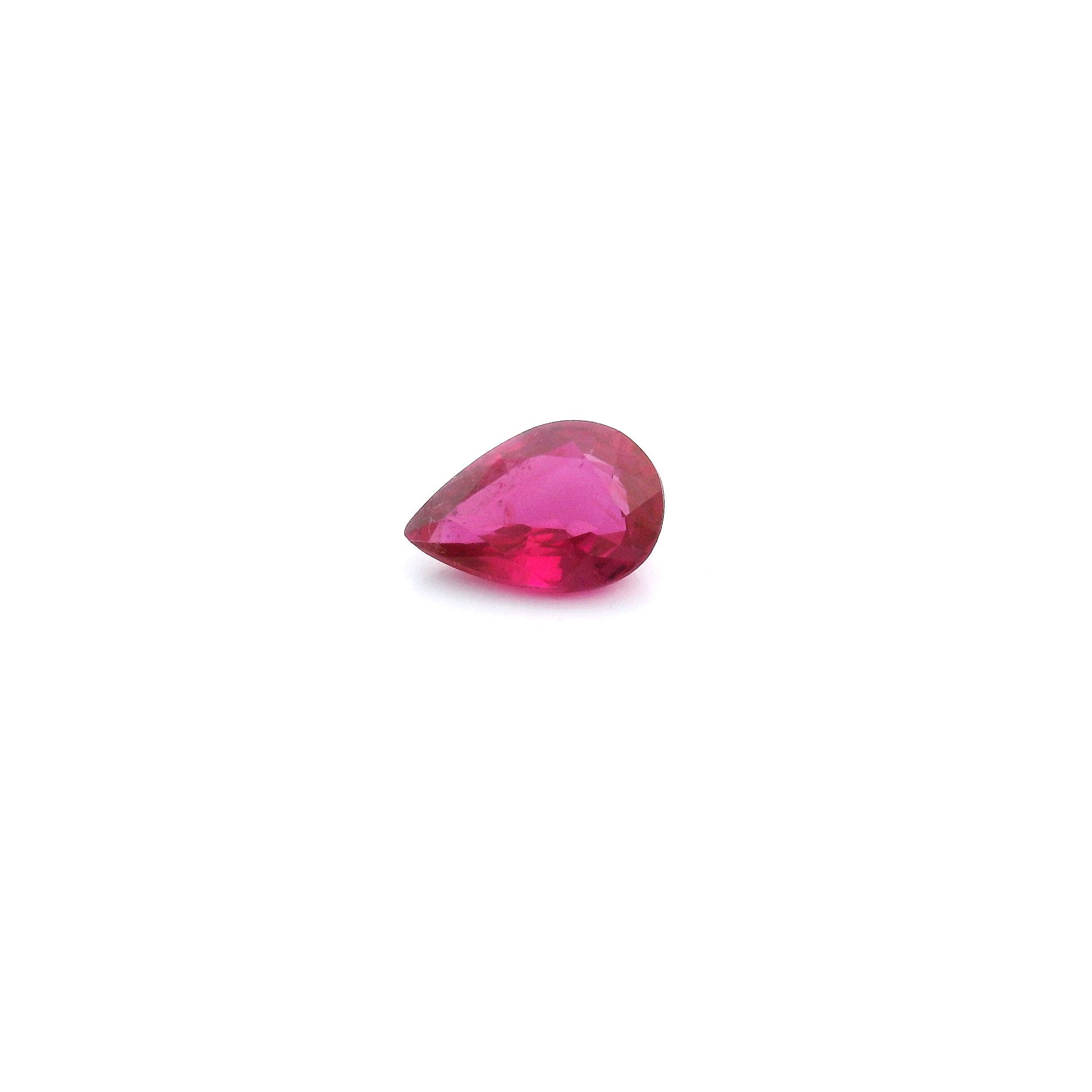 0.49 ct Pear Red Natural Ruby