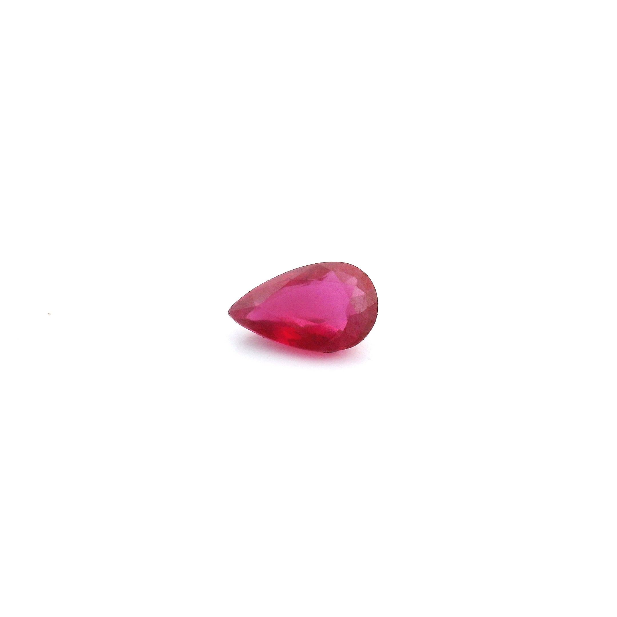 0.43 ct Pear Red Natural Ruby