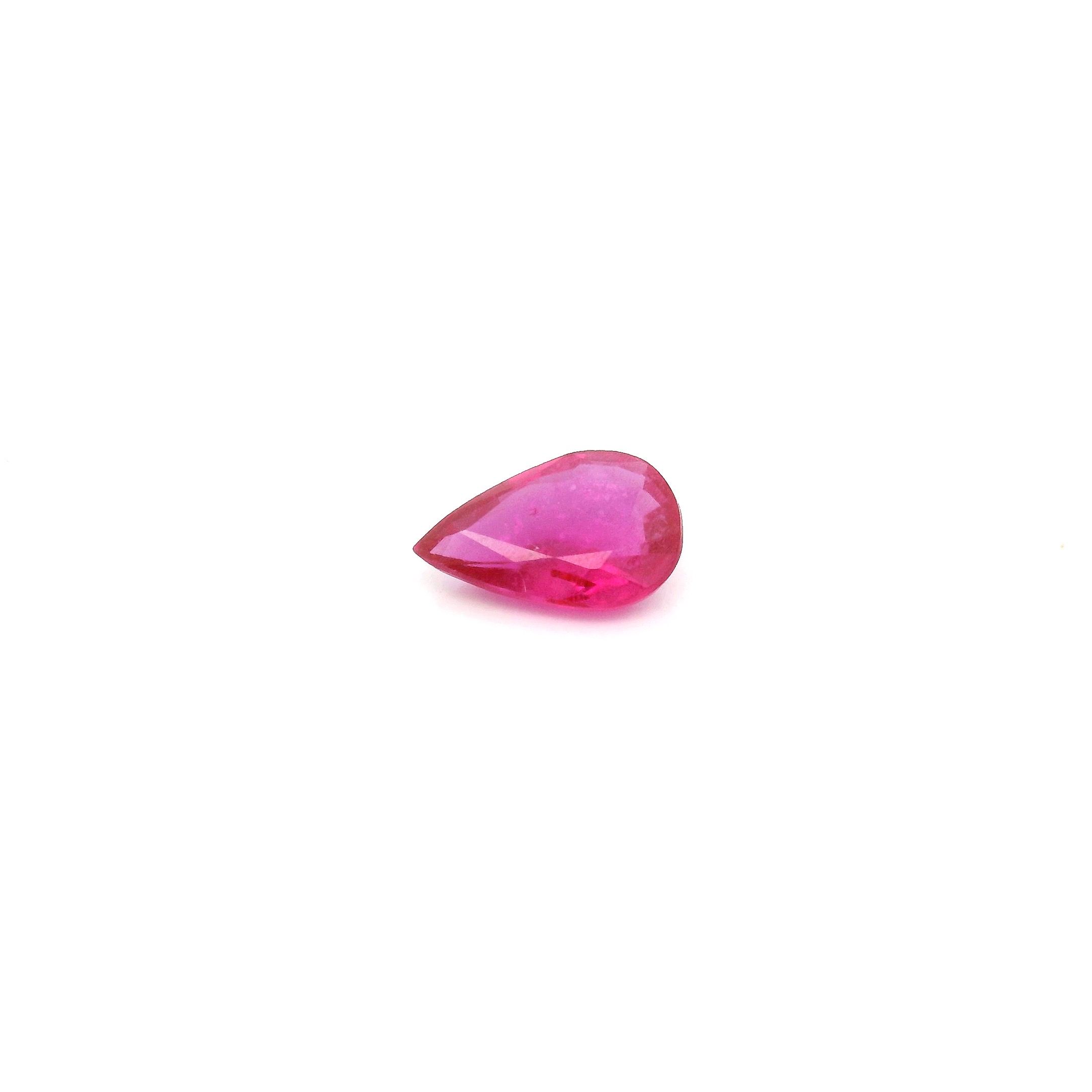 0.42 ct Pear Red Natural Ruby