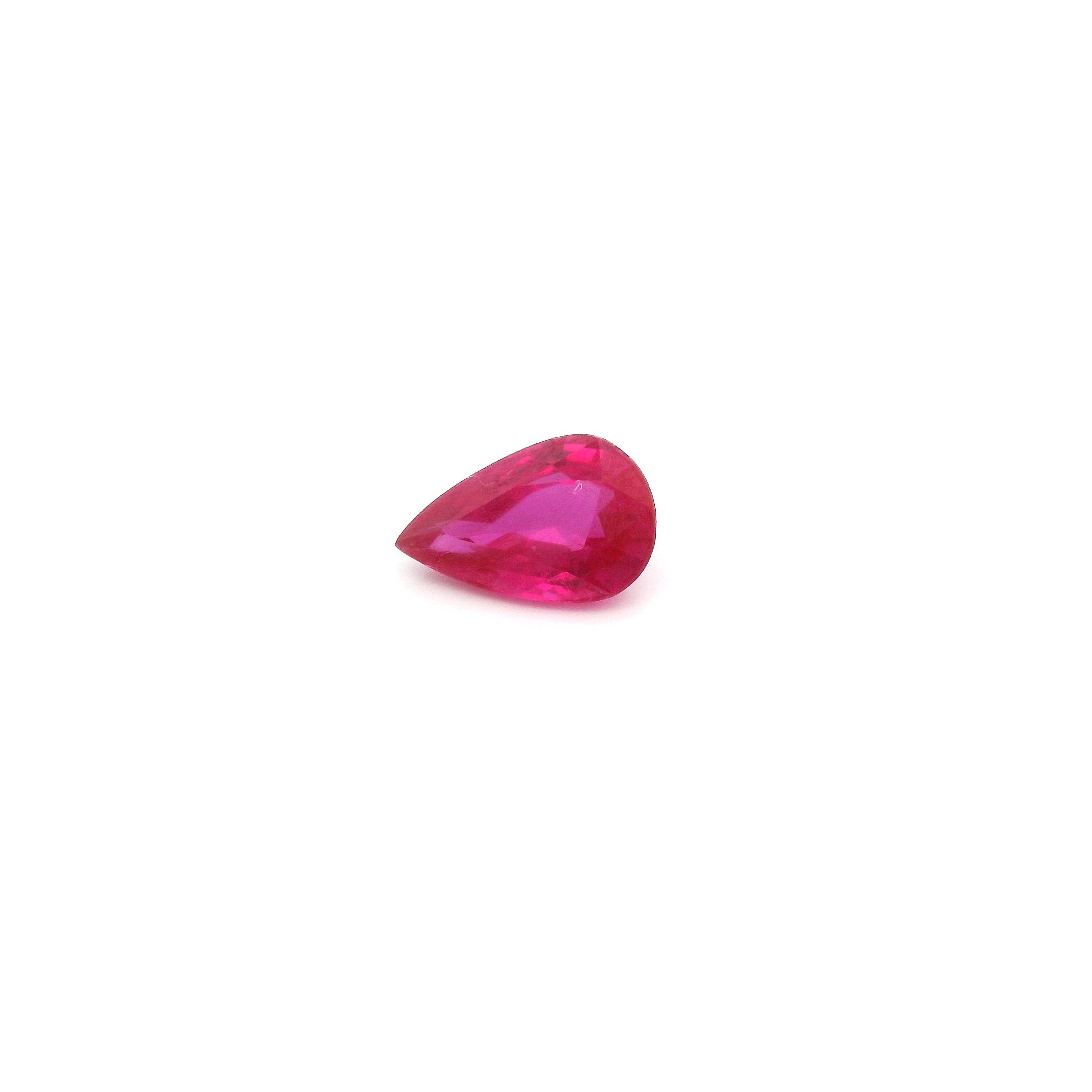 0.46 ct Pear Red Natural Ruby