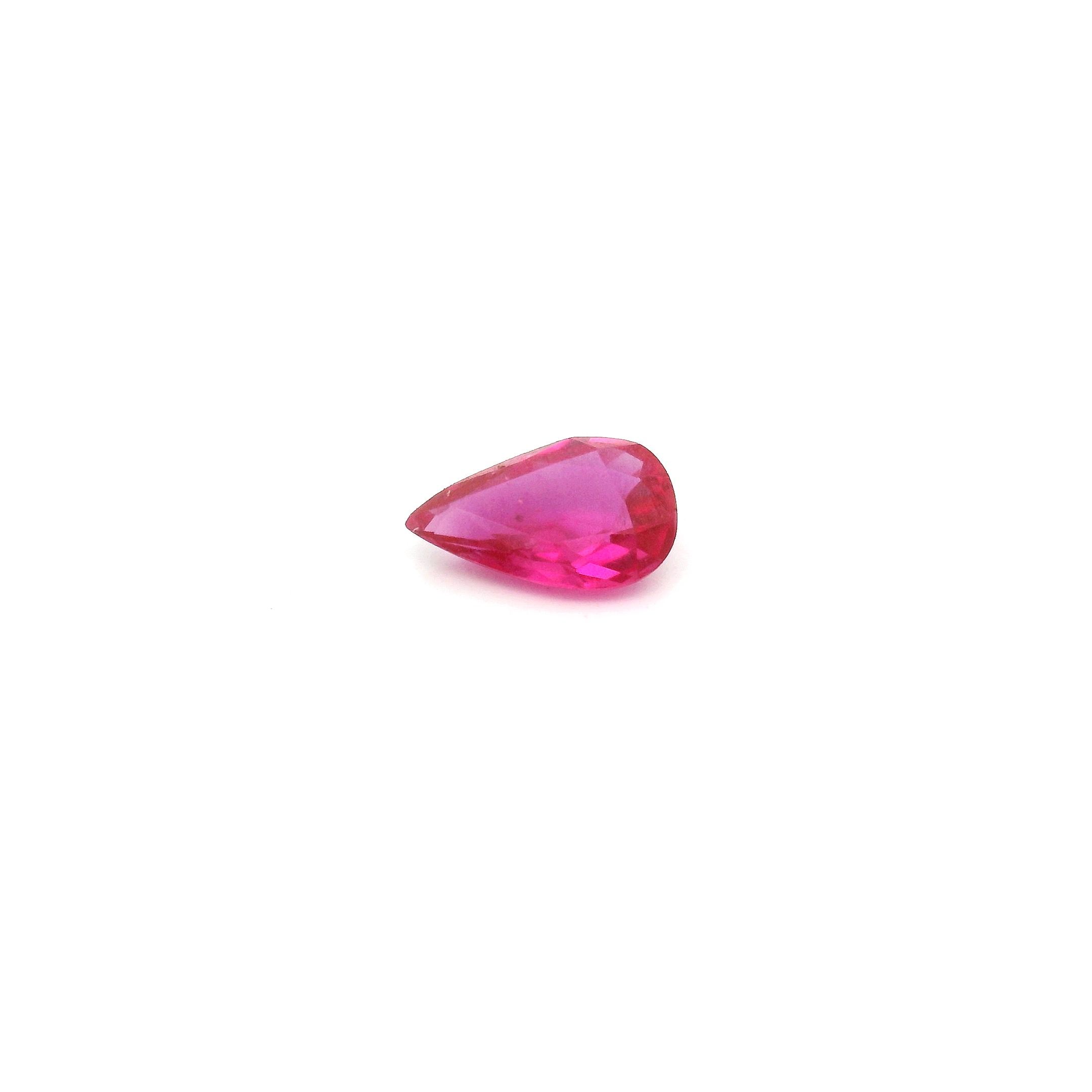 0.39 ct Pear Red Natural Ruby