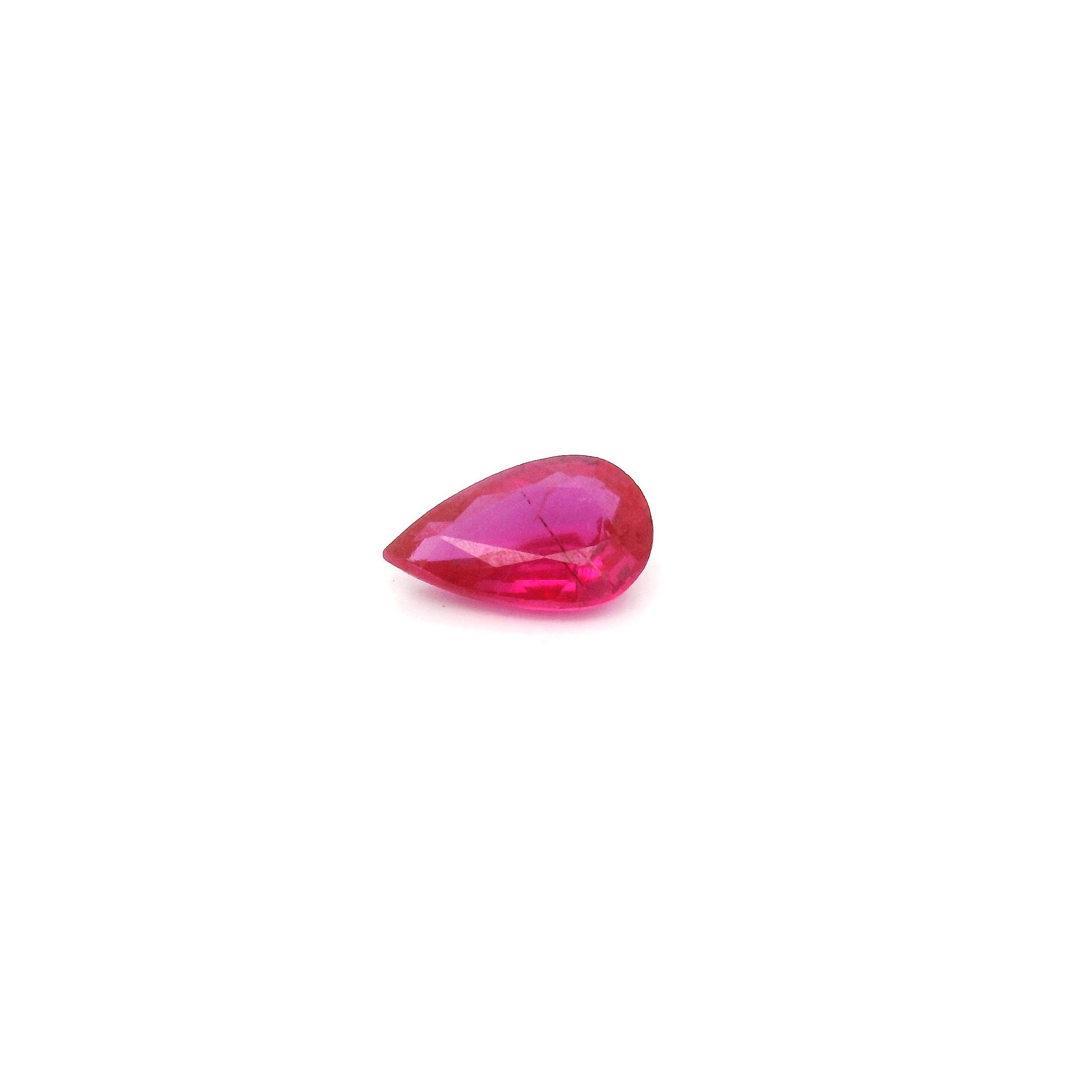 0.45 ct Pear Red Natural Ruby