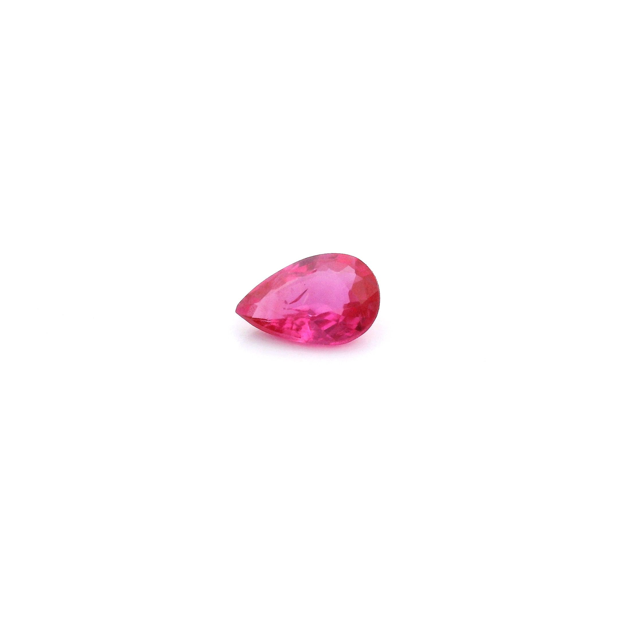 0.41 ct Pear Red Natural Ruby