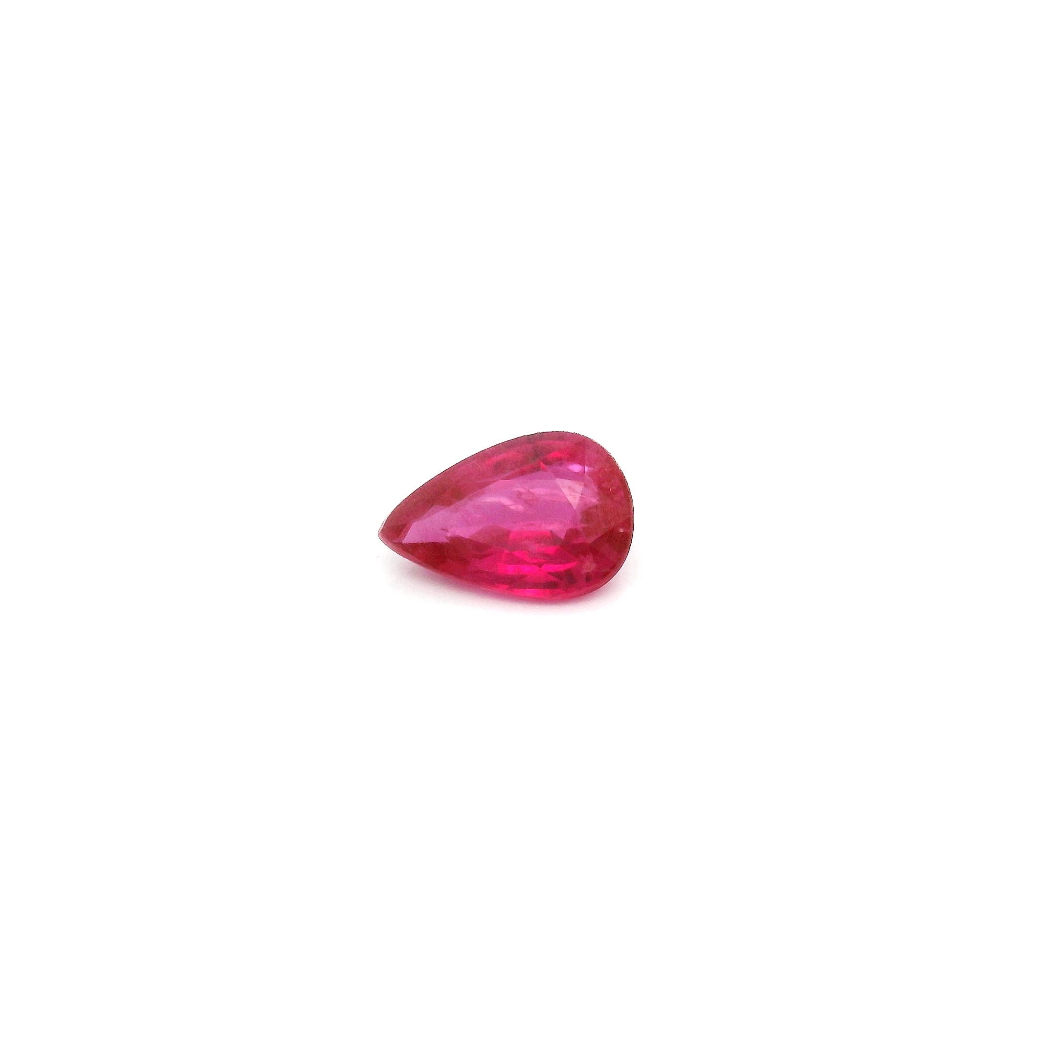 0.51 ct Pear Red Natural Ruby