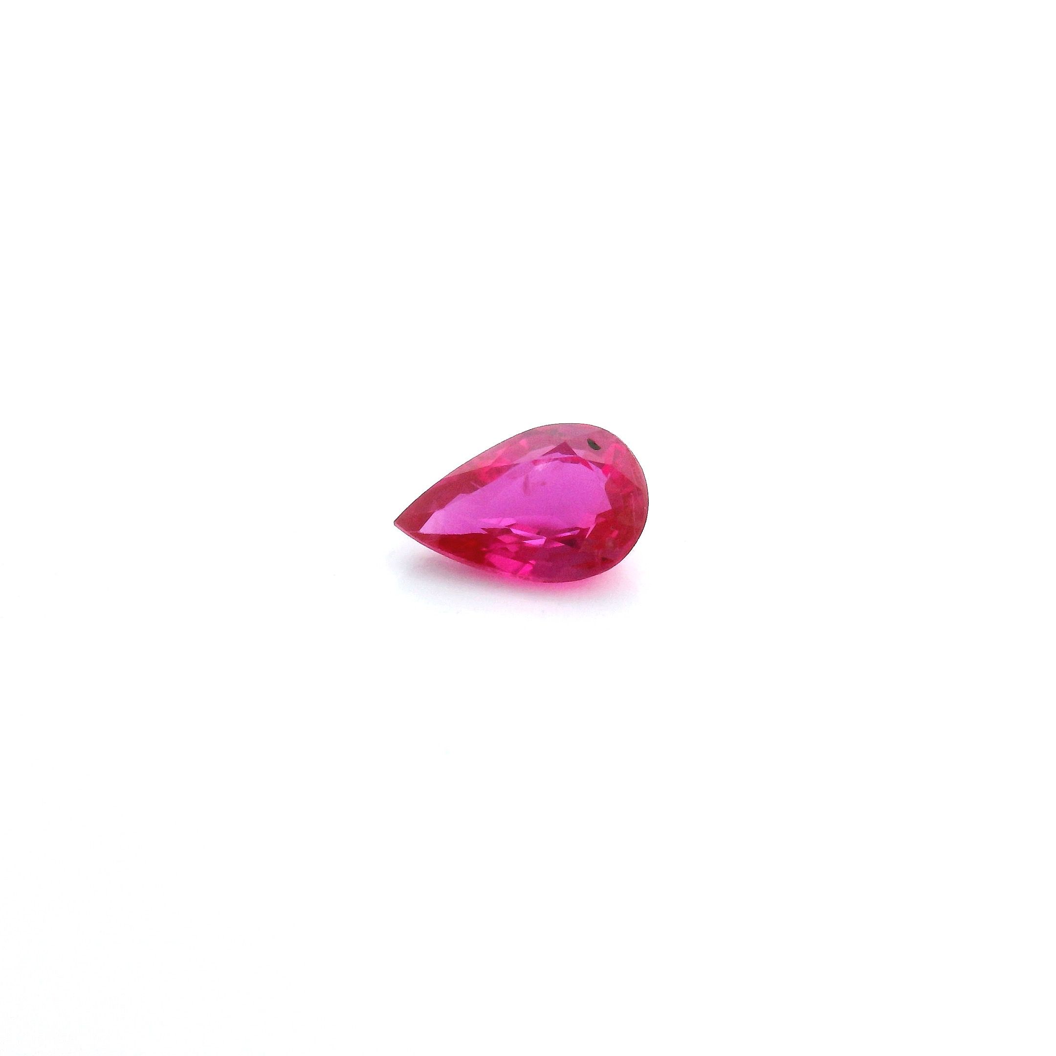 0.46 ct Pear Red Natural Ruby