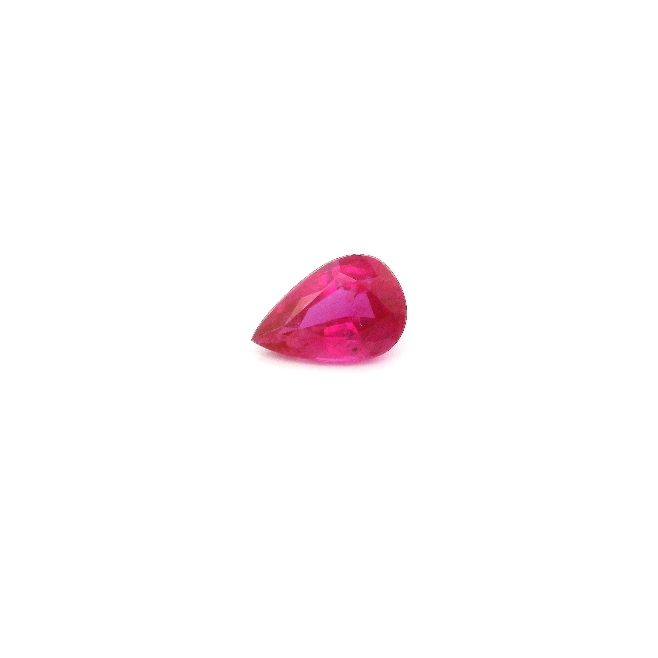 0.49 ct Pear Red Natural Ruby