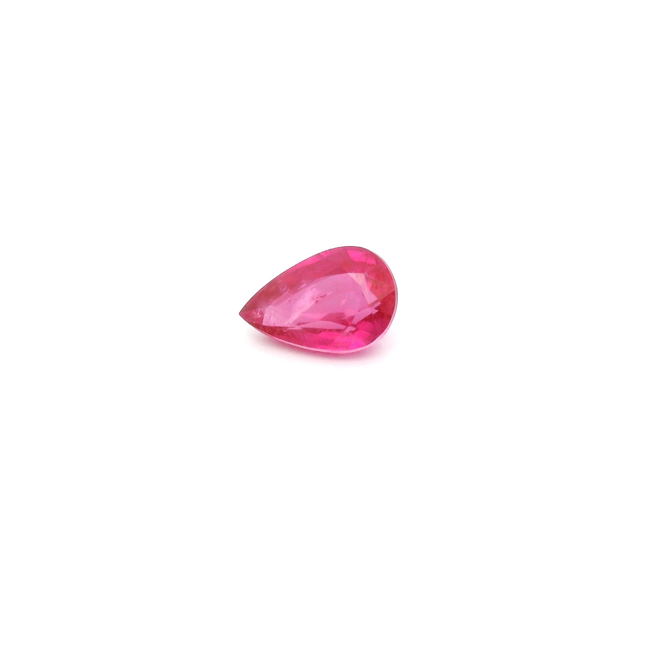 0.59 ct Pear Red Natural Ruby