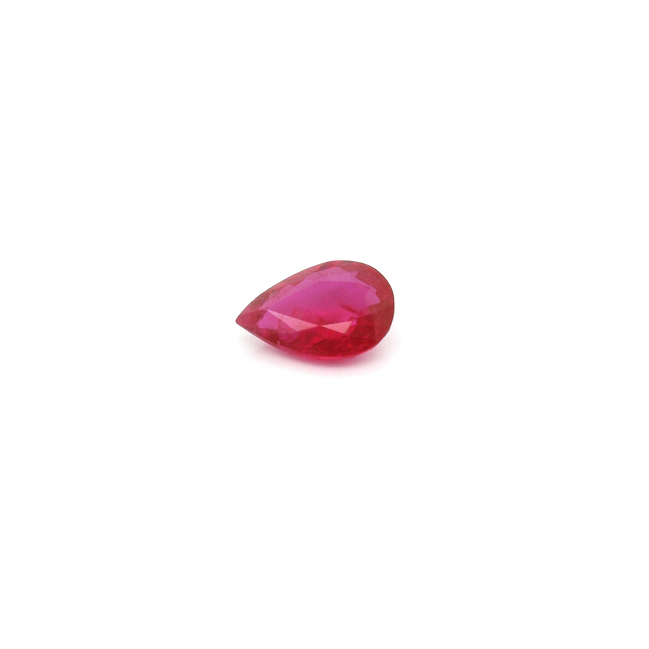 0.50 ct Pear Red Natural Ruby