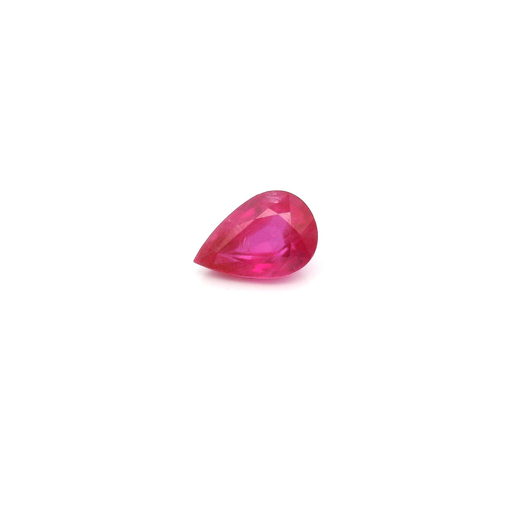 0.64 ct Pear Red Natural Ruby