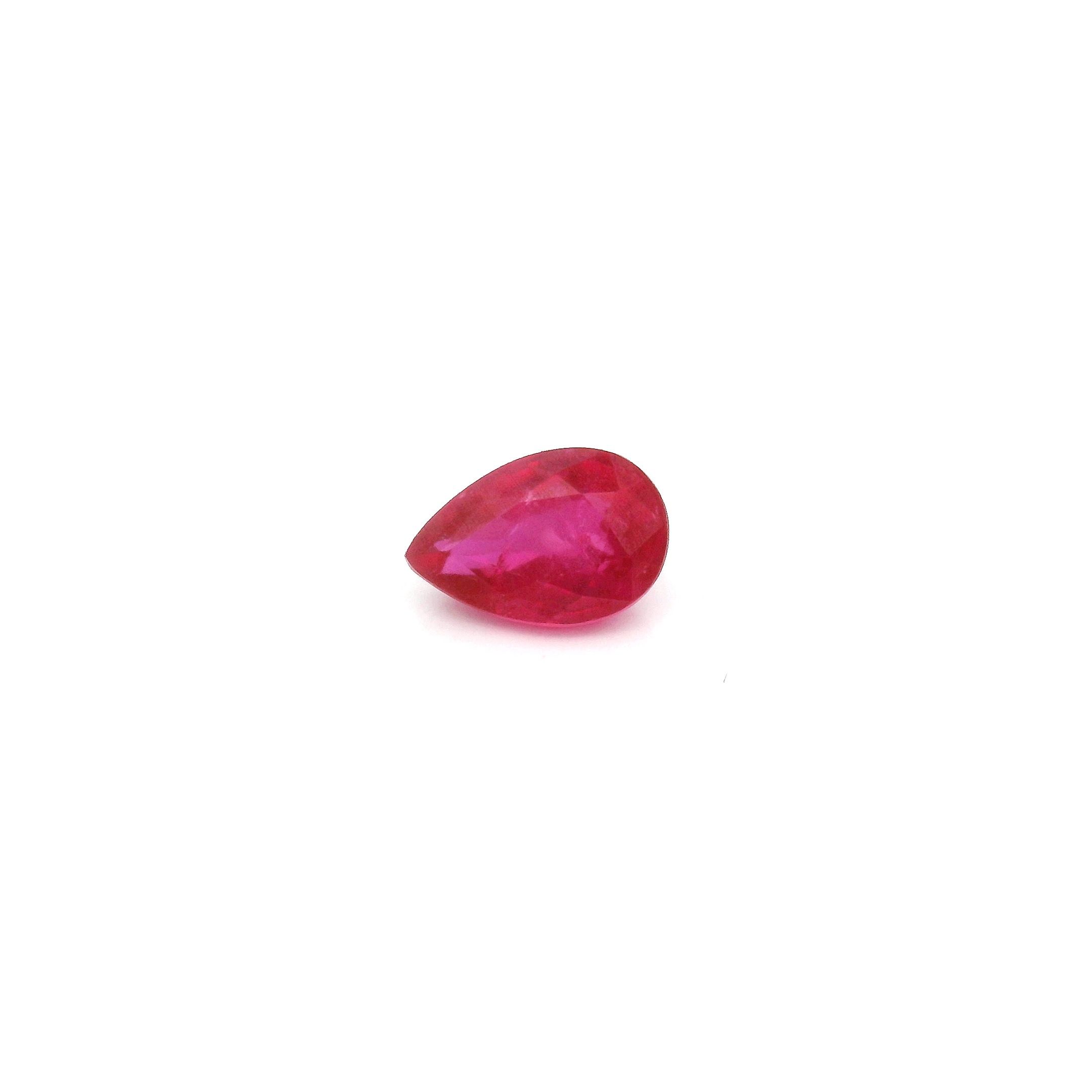0.69 ct Pear Red Natural Ruby