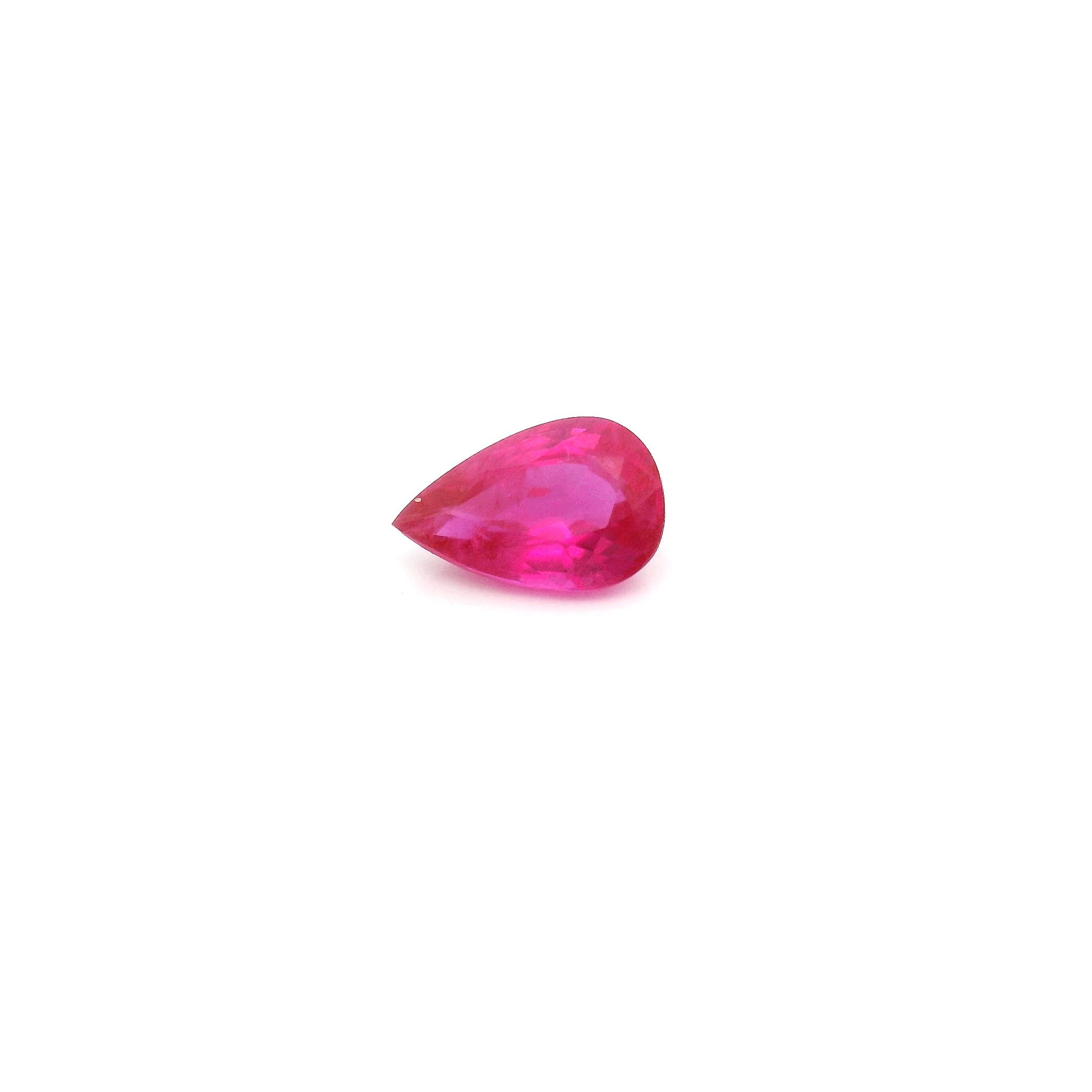 0.52 ct Pear Red Natural Ruby