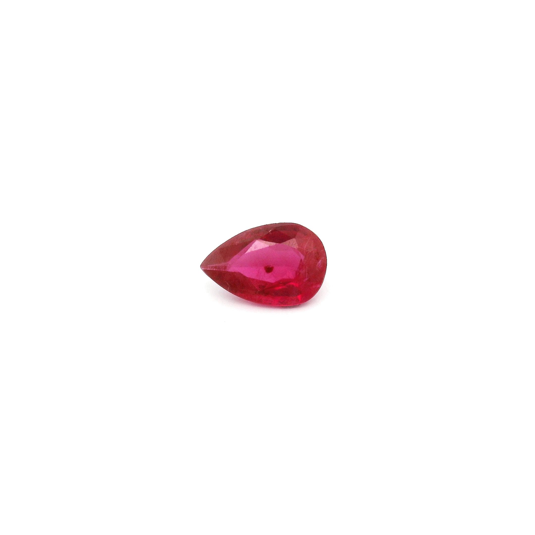 0.40 ct Pear Red Natural Ruby