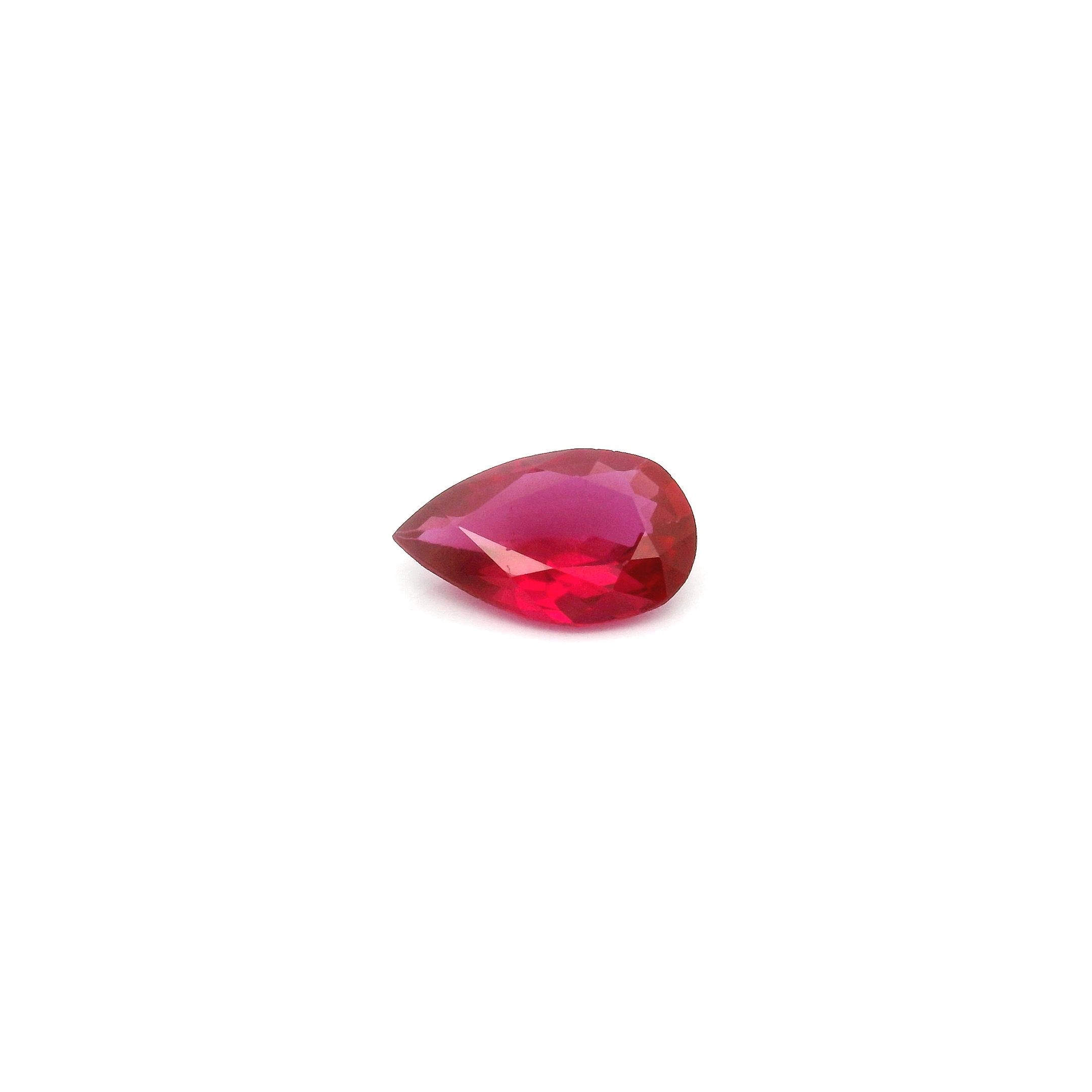 0.52 ct Pear Red Natural Ruby