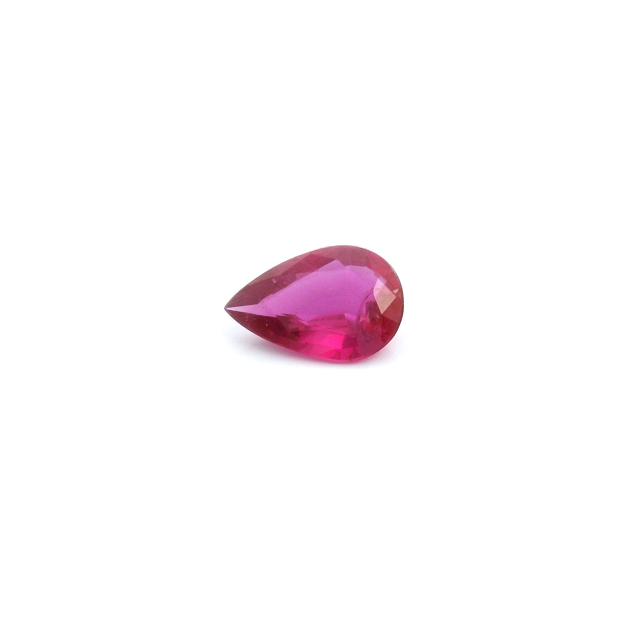 0.54 ct Pear Red Natural Ruby