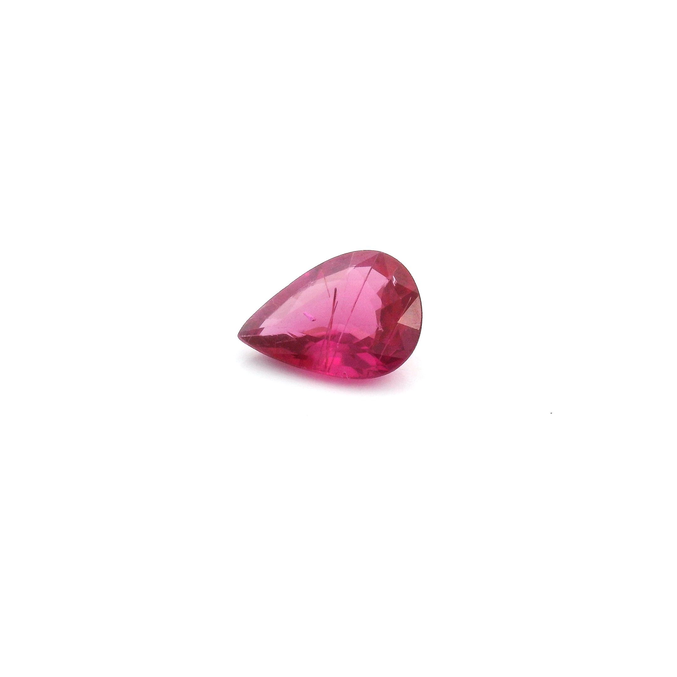 0.62 ct Pear Red Natural Ruby