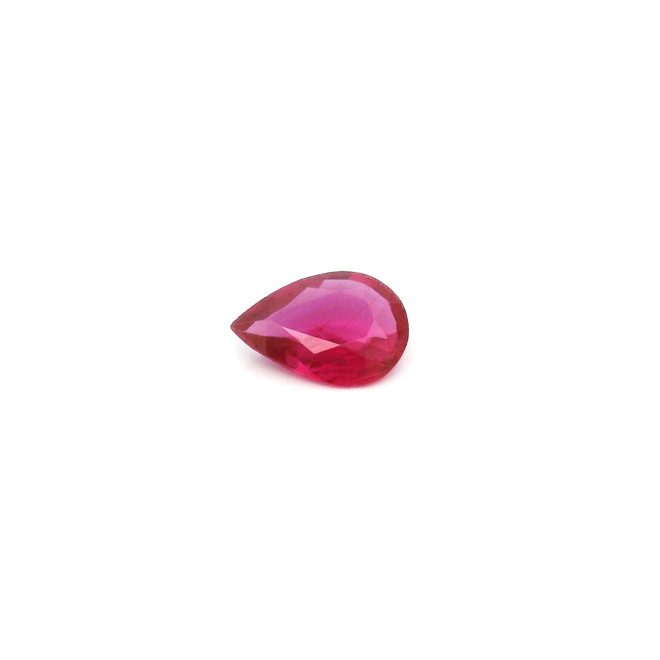 0.55 ct Pear Red Natural Ruby